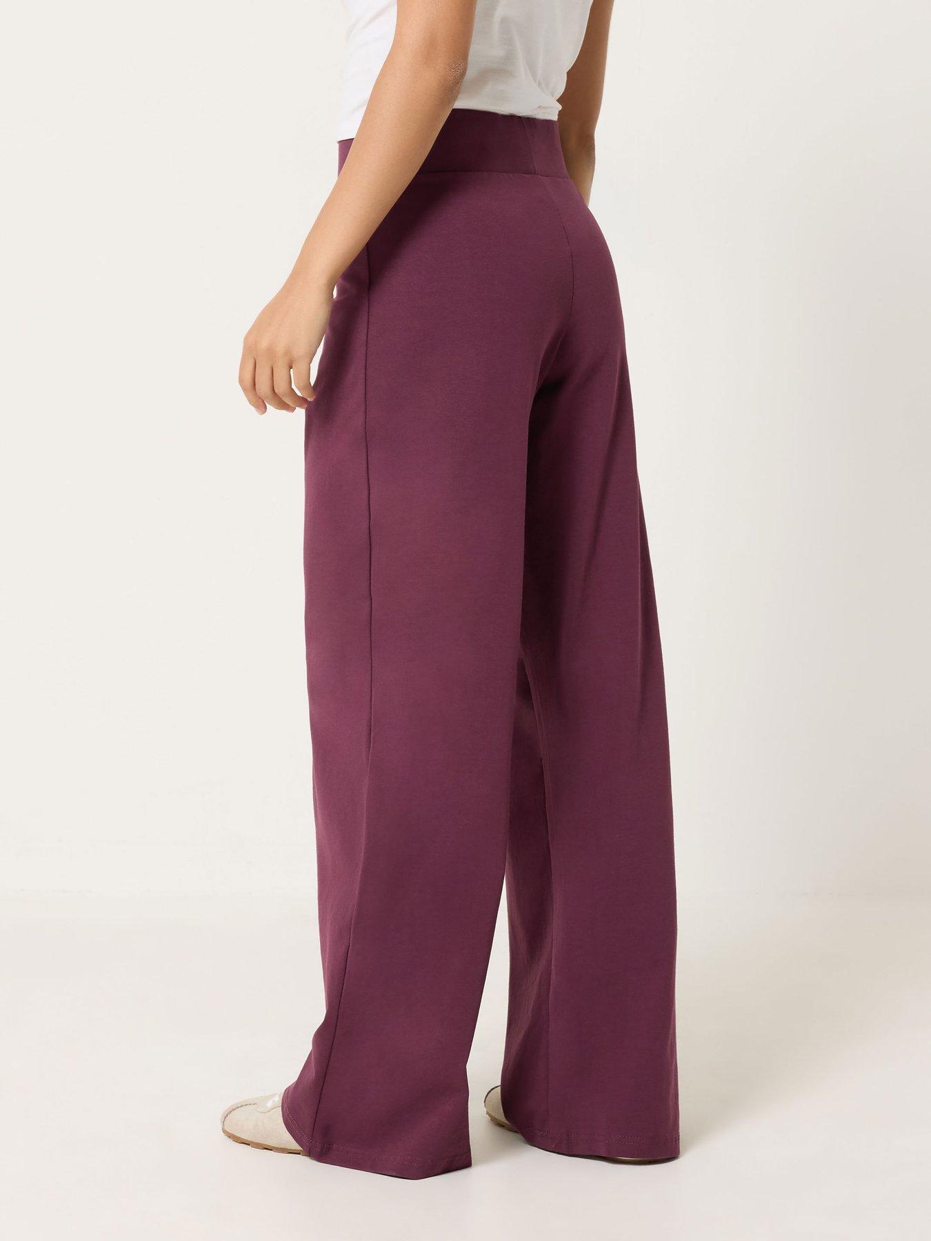 Image 2 of 4 of PixieGirl Petite Wide Leg Elasticated Trousers - Red