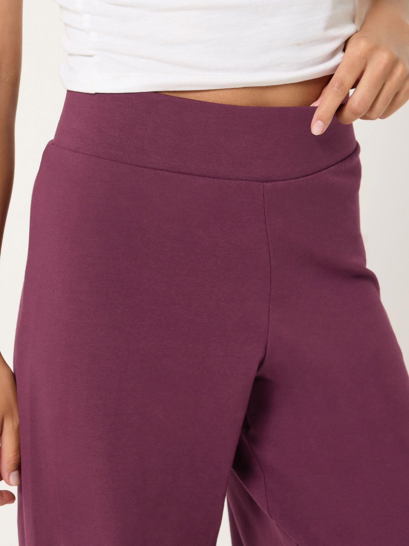 Image 4 of 4 of PixieGirl Petite Wide Leg Elasticated Trousers - Red