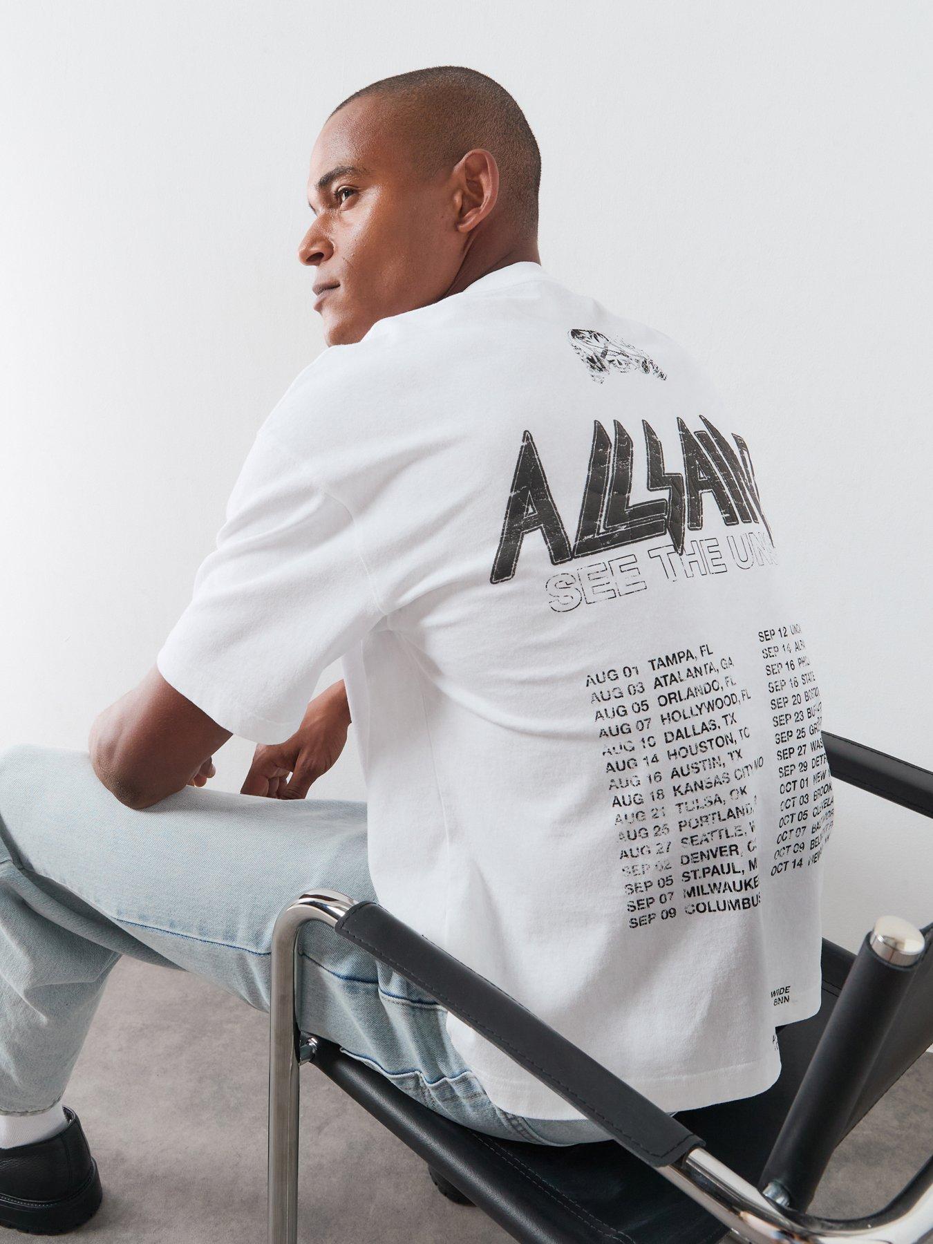 Image 1 of 6 of AllSaints Chromium Graphic T-shirt - White