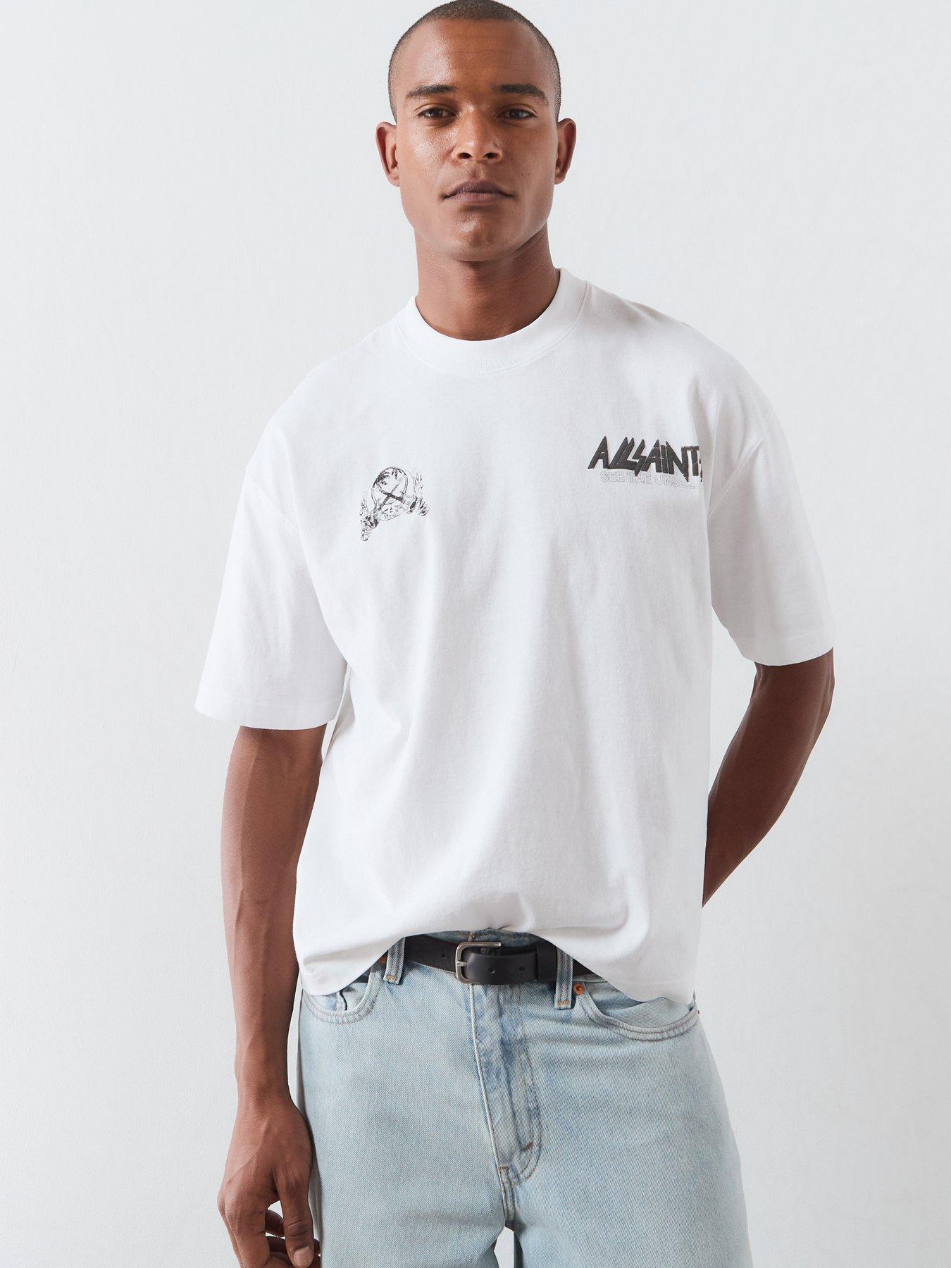 Image 2 of 6 of AllSaints Chromium Graphic T-shirt - White