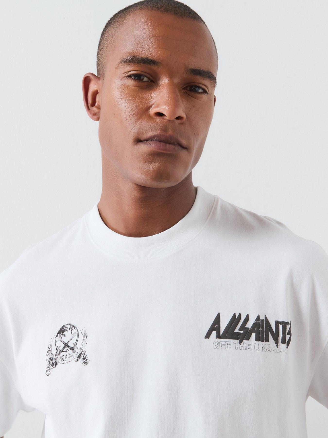 Image 4 of 6 of AllSaints Chromium Graphic T-shirt - White