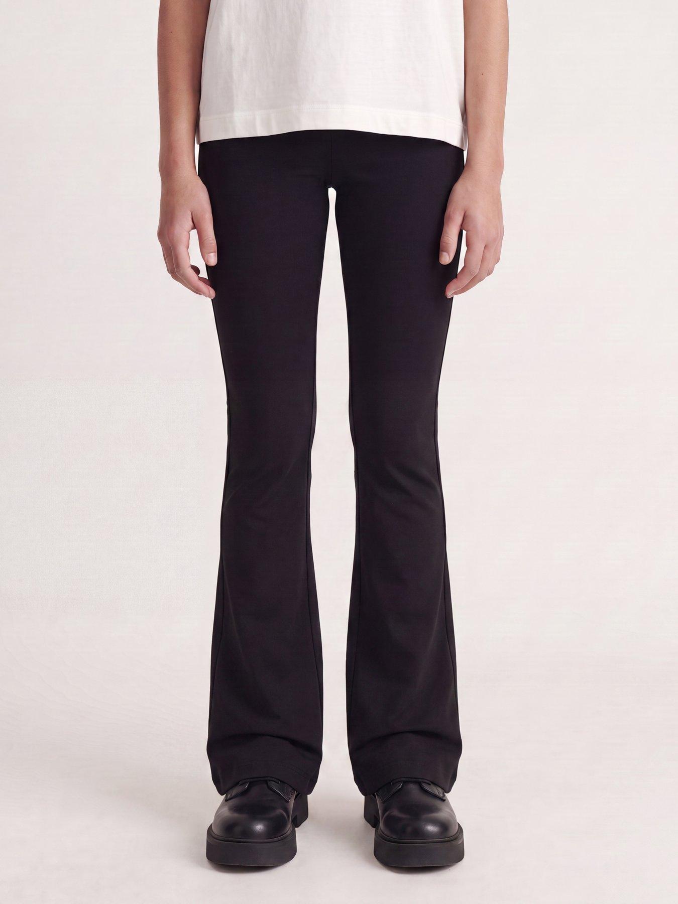 Image 1 of 7 of JJXX Girl Girls Nancy Flared Leg Trousers - Black