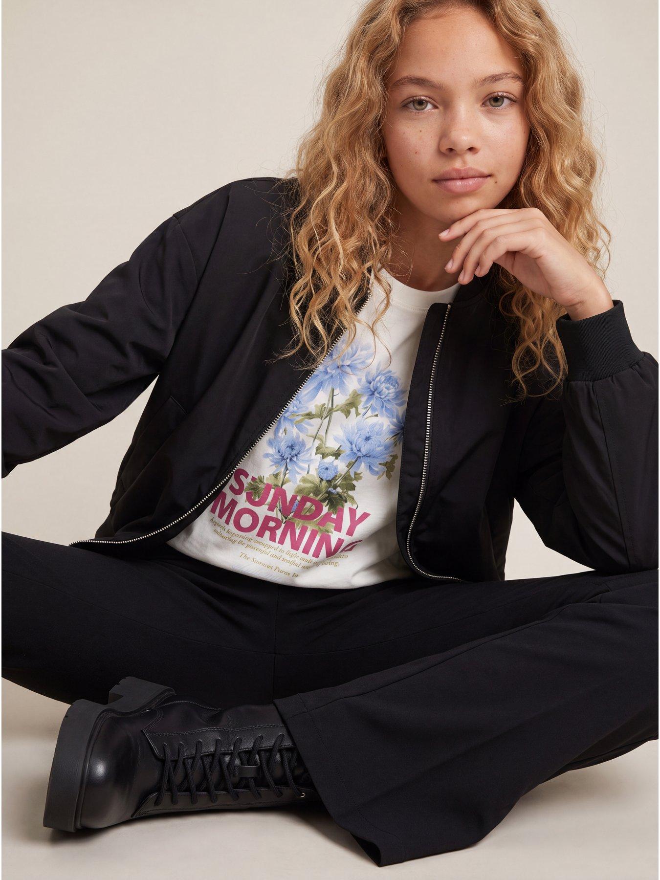 Image 6 of 7 of JJXX Girl Girls Nancy Flared Leg Trousers - Black