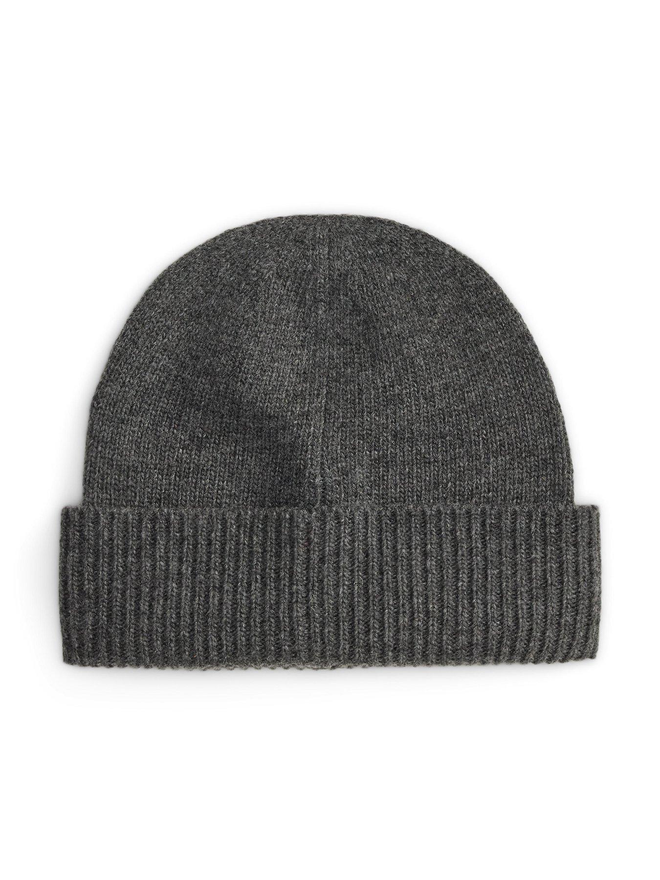 Image 2 of 3 of Polo Ralph Lauren Mens Polo Bear Ribbed Turn-Up Beanie Hat - Grey