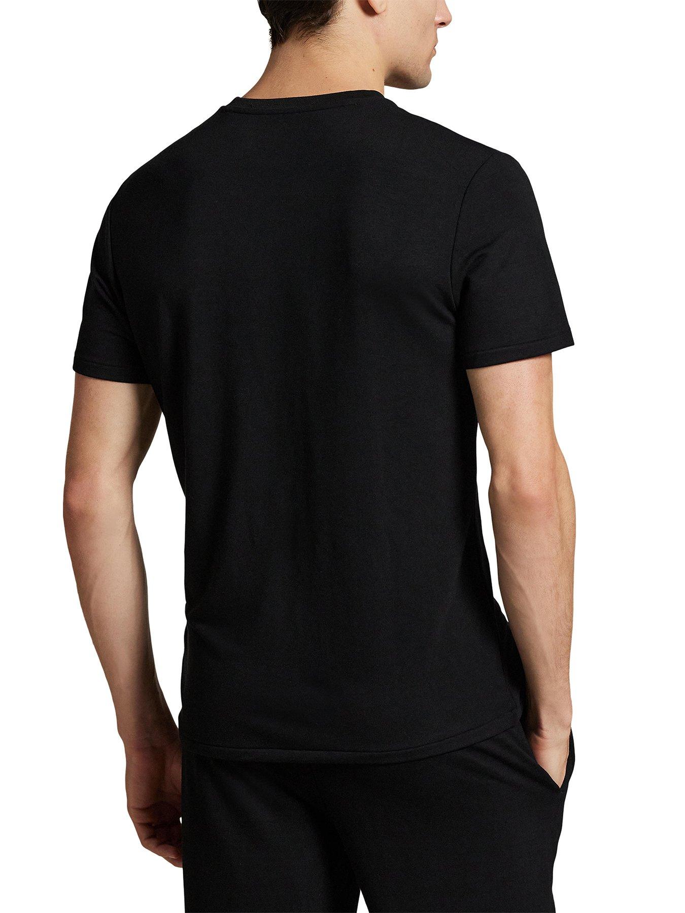 Image 2 of 3 of Polo Ralph Lauren Mens Circle Logo Stretch Loungewear T-Shirt - Black