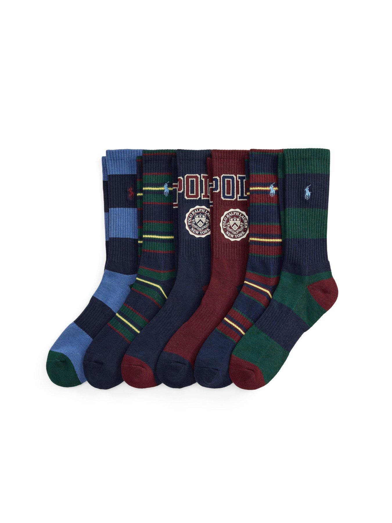 Polo Ralph Lauren Crest Logo 6 Pack Crew Socks - Assorted