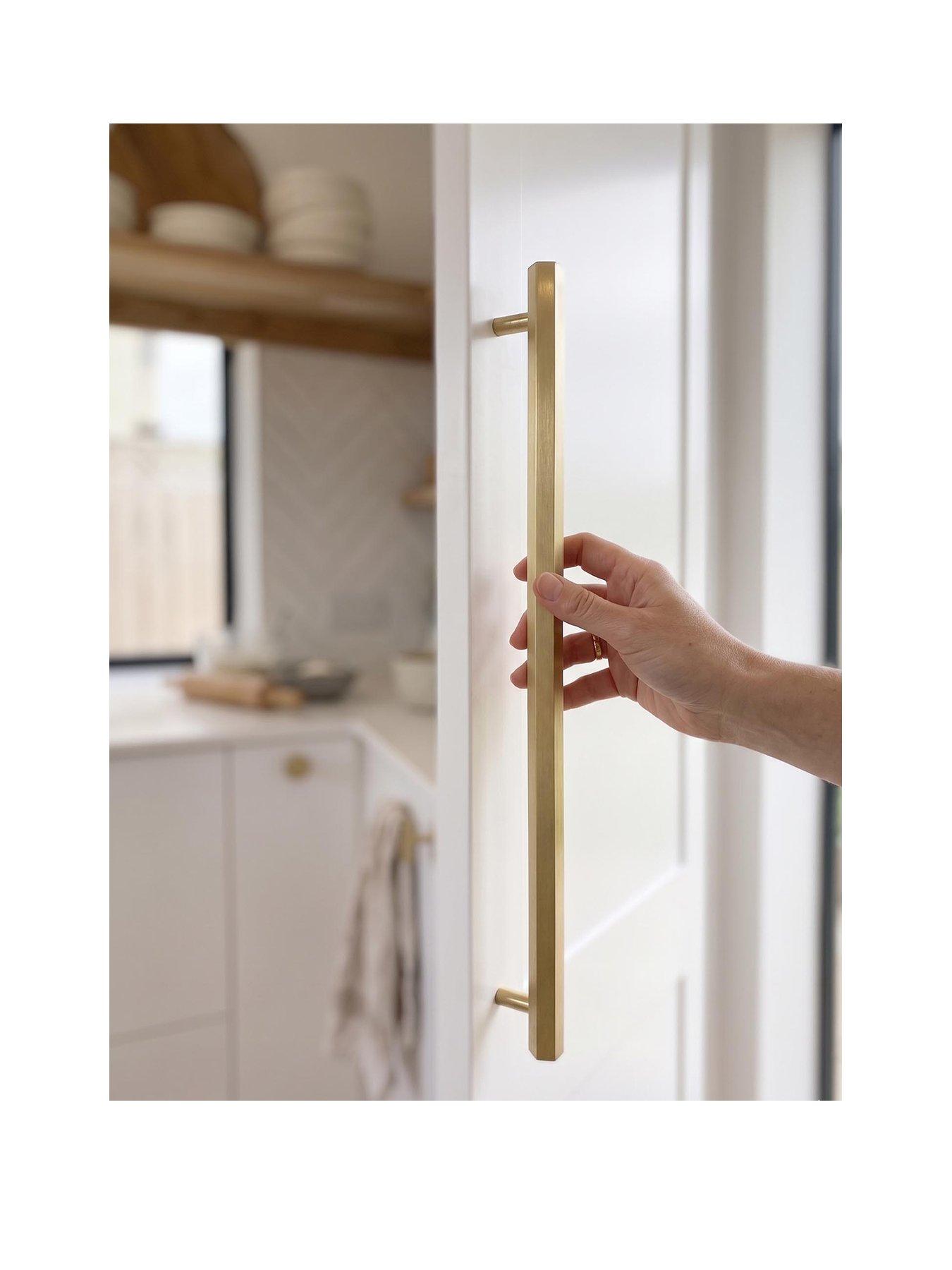 Brass Bar Handle - Gold - Hole Centre 384mm - Hexagonal