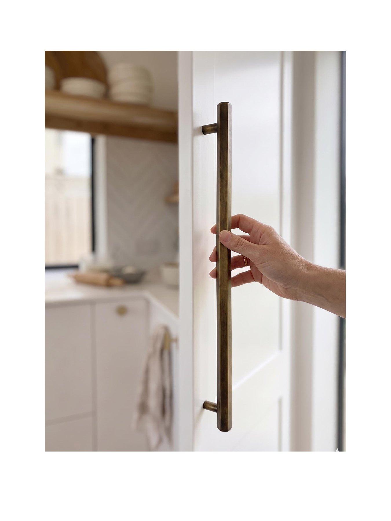 Image 1 of 4 of Brass Bar Handle - Antique Gold - Hole Centre 384mm - Hexagonal