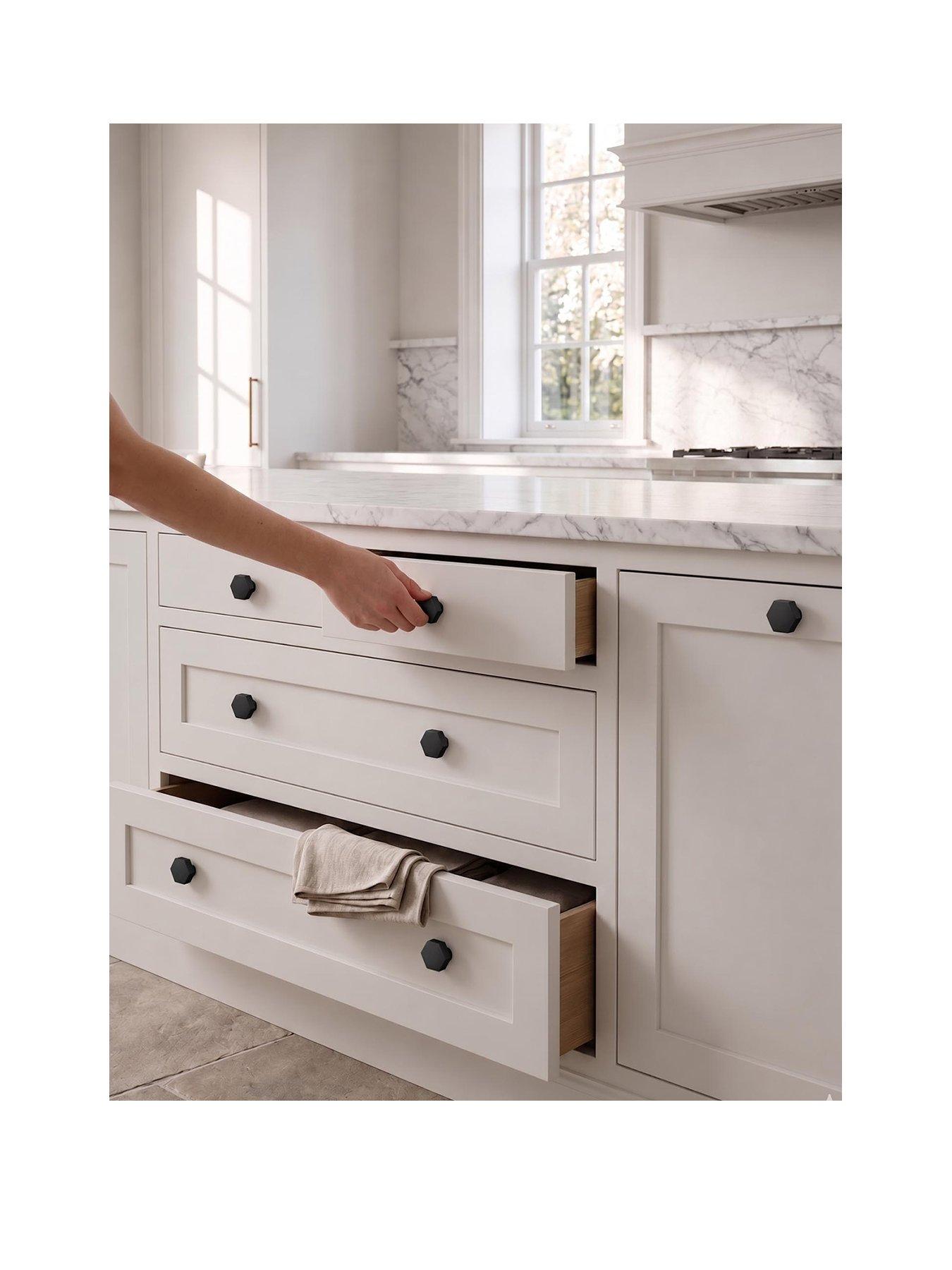 Image 1 of 3 of Brass Door Knob - Black - Hexagon