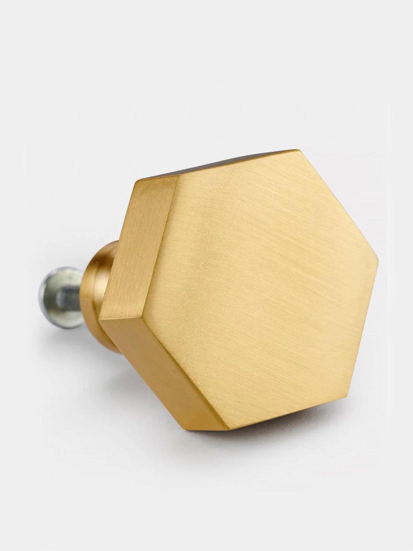 Image 5 of 5 of Pushka Home Brass Door Knob - Gold - Hexagon