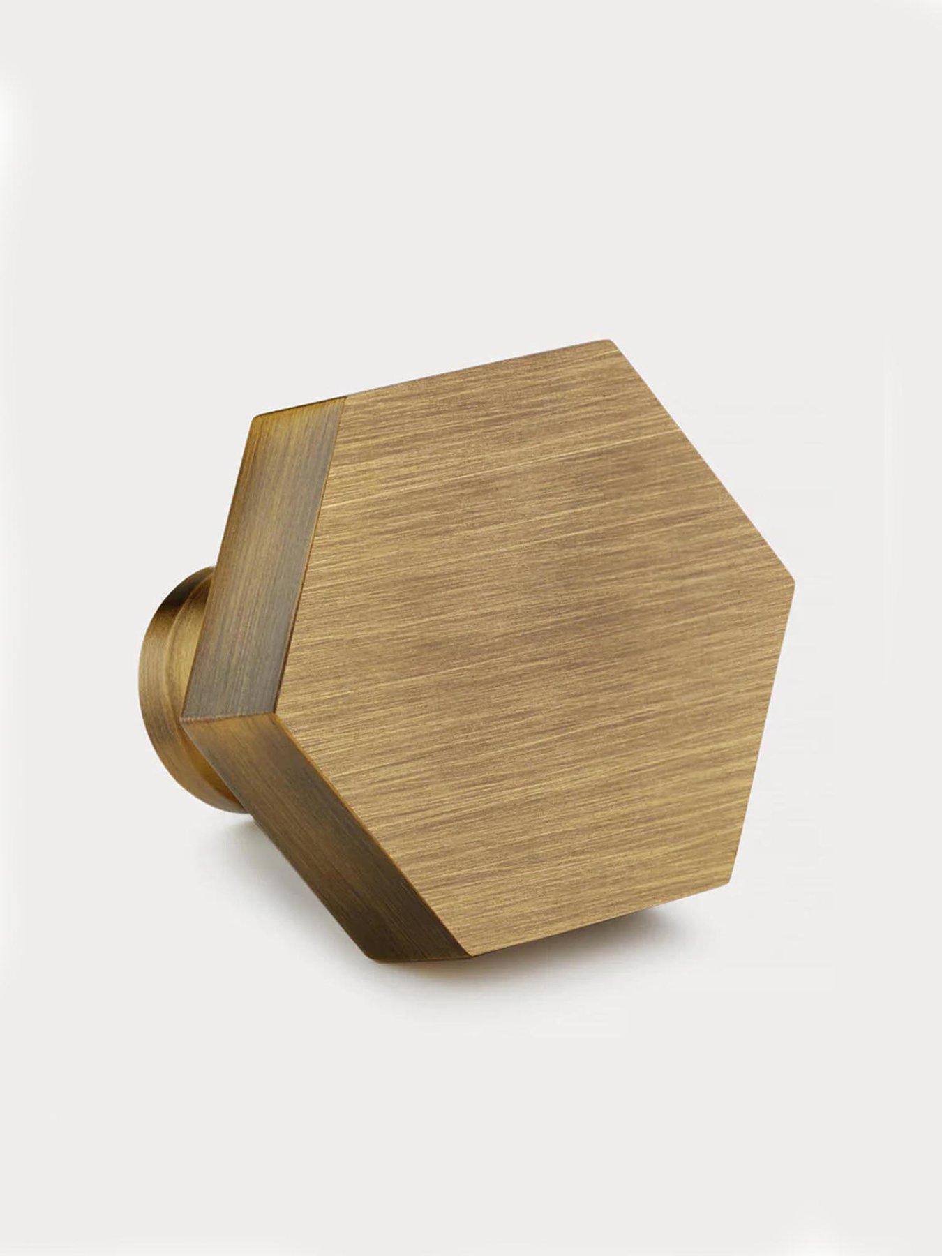 Image 5 of 5 of Pushka Home Brass Door Knob - Antique Gold - Hexagon