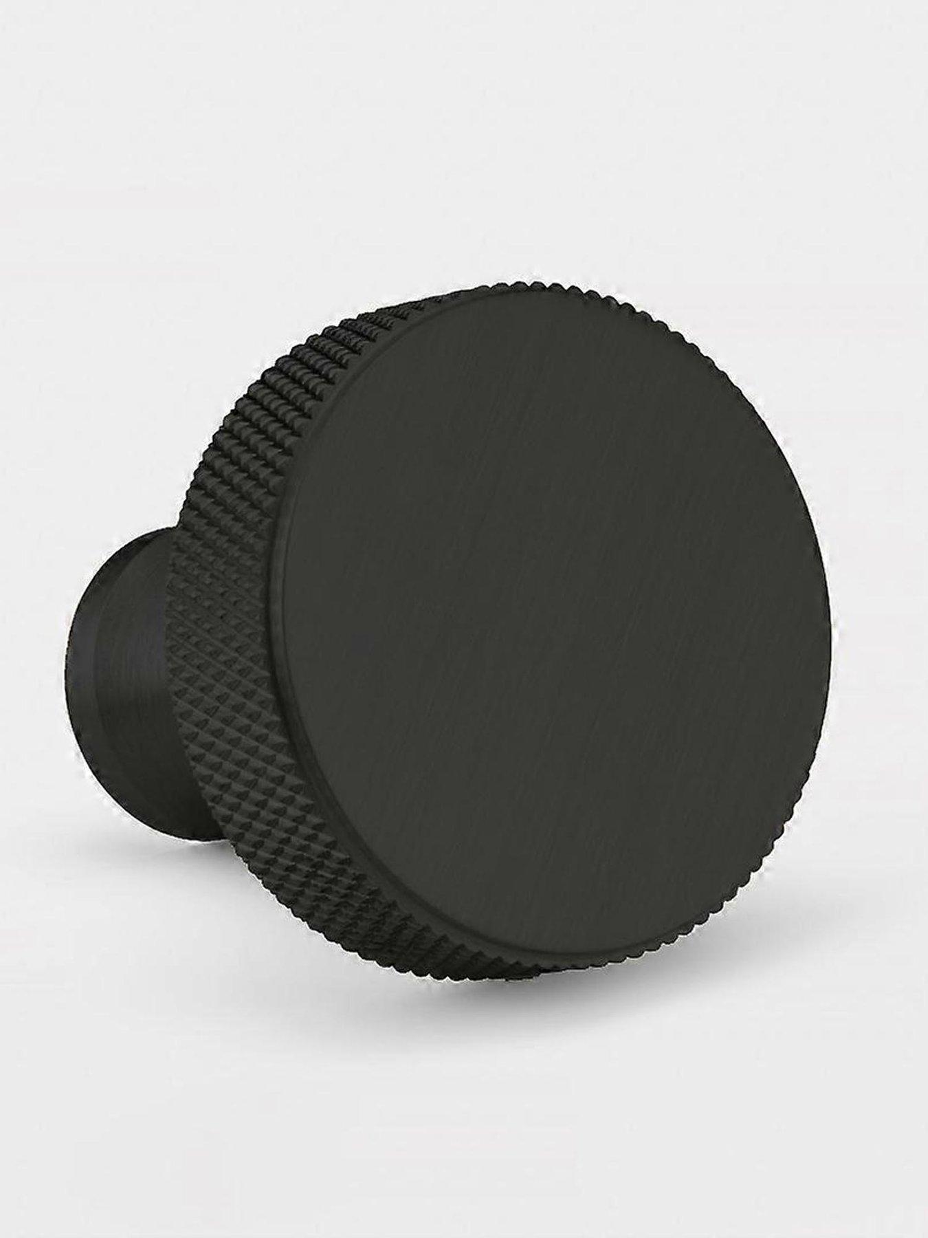 Image 5 of 5 of Pushka Home Brass Door Knob -black - Round Knurled