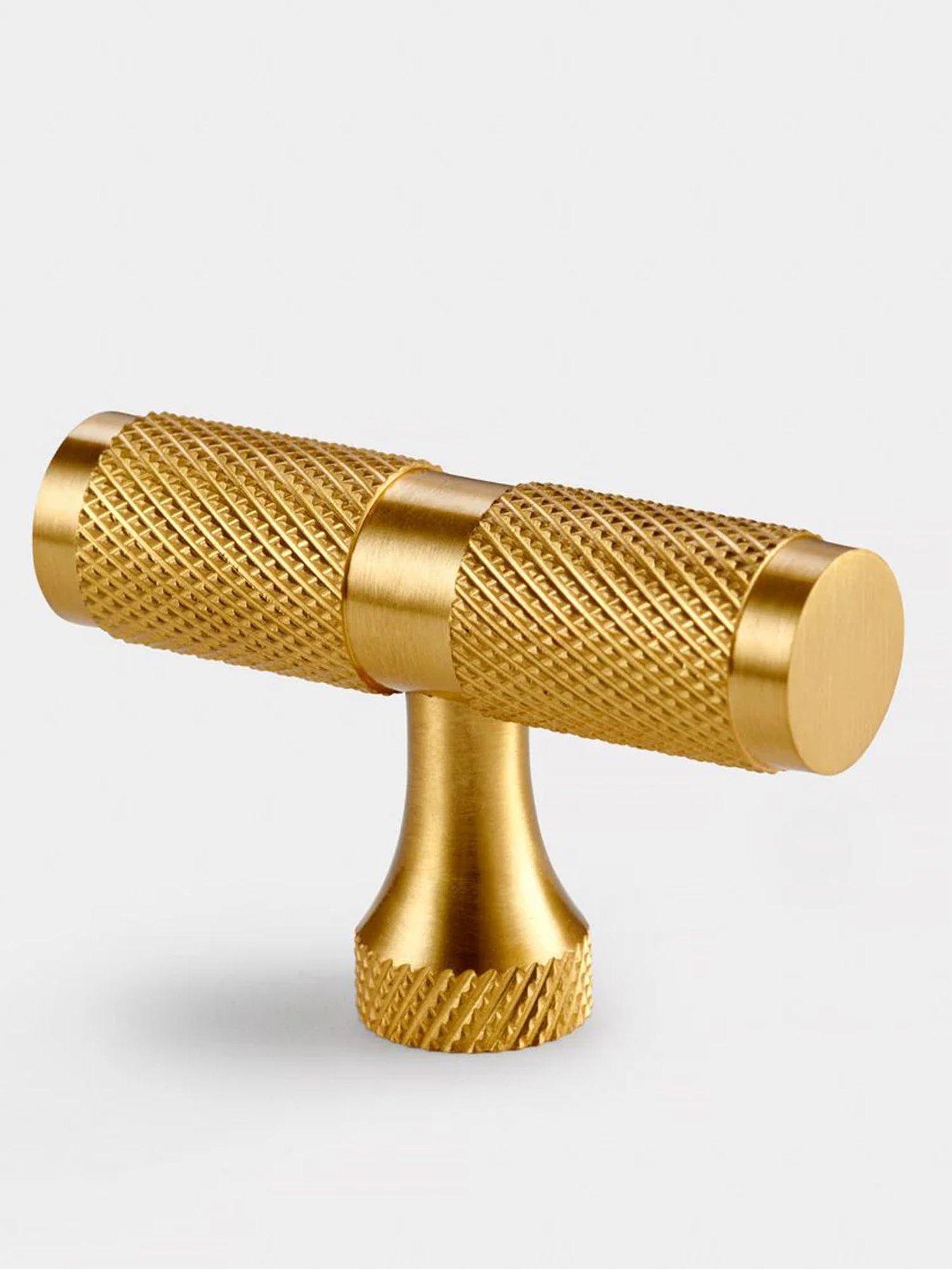 Image 5 of 5 of Pushka Home Brass T Bar - Gold - Knurled
