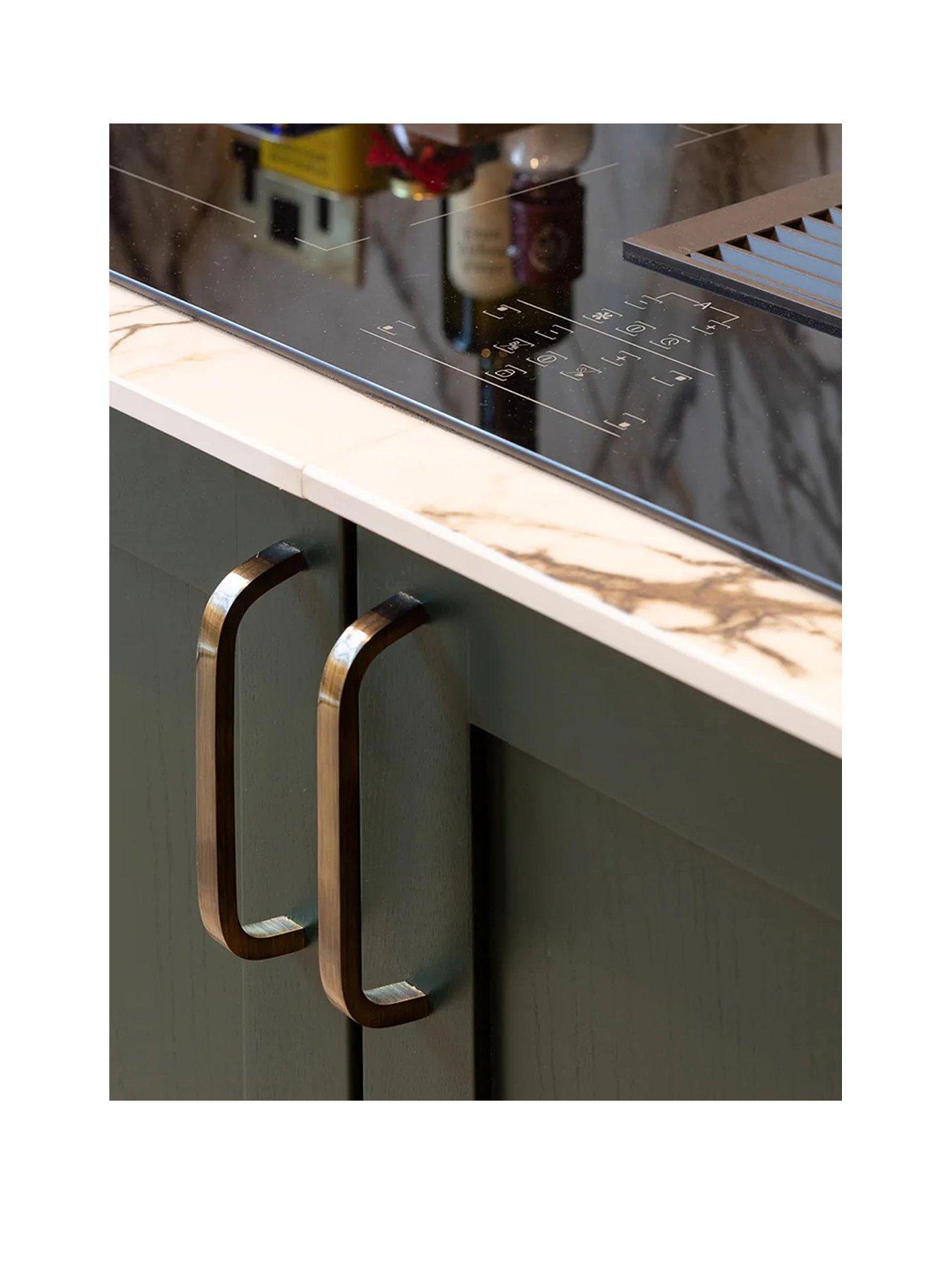 Image 1 of 2 of Brass Bar Handle - Antique Gold - Hole Centre 128mm - Curved