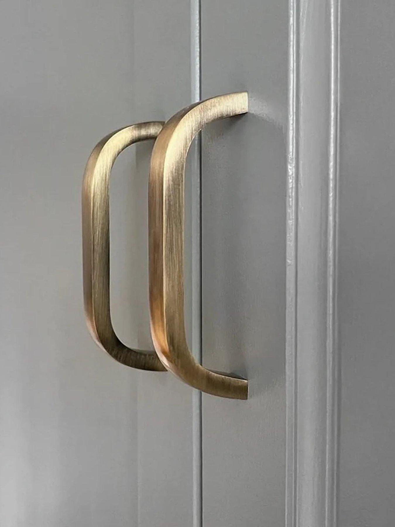 Image 2 of 2 of Brass Bar Handle - Antique Gold - Hole Centre 128mm - Curved