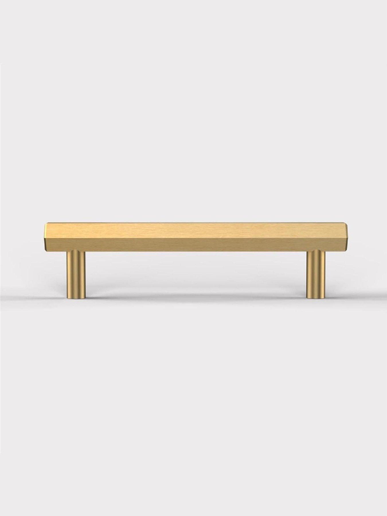 Image 5 of 7 of Brass Bar Handle - Gold - Hole Centre 128mm - Hexagonal