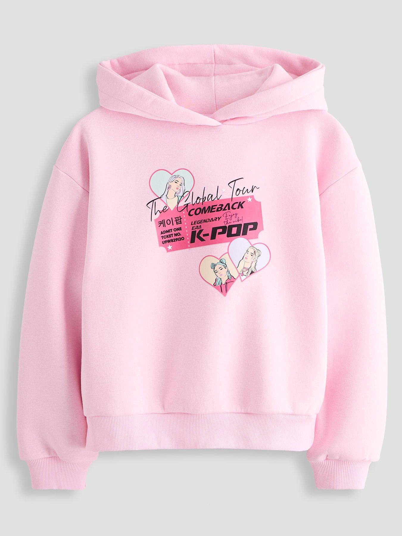 Image 1 of 6 of The Very Collection Girls K-Pop Graphic Hoodie - Pink