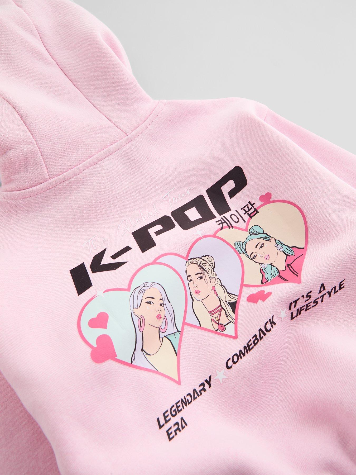 Image 5 of 6 of The Very Collection Girls K-Pop Graphic Hoodie - Pink