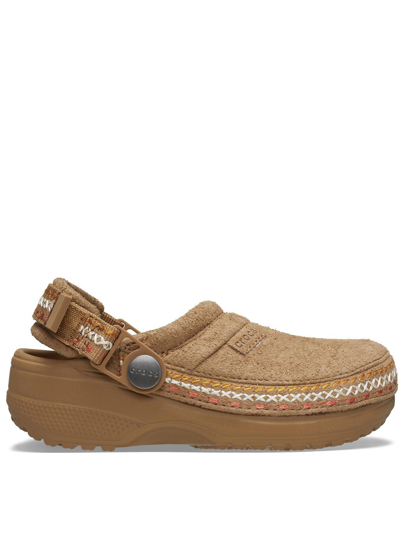 Crocs Kids Crafted Vegan suede Stitch Clogs - Brown
