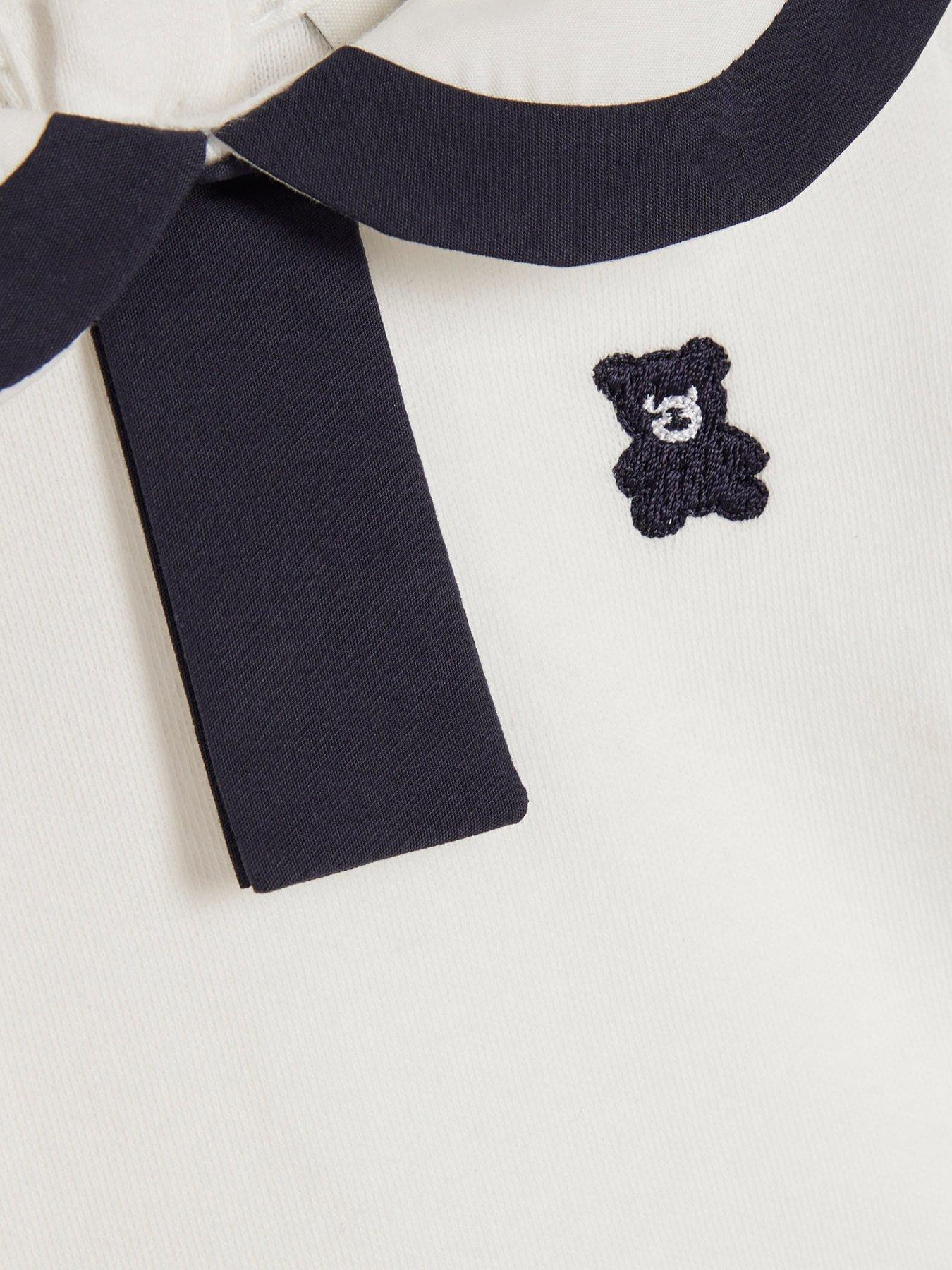 Image 4 of 5 of River Island Baby Baby Boys Sailor Tie Bear Top Set - Navy