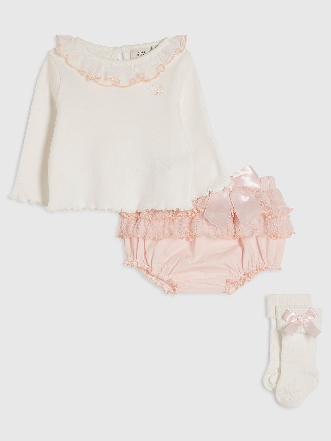 River Island Baby Girls Frill Bloomer Set - Pink