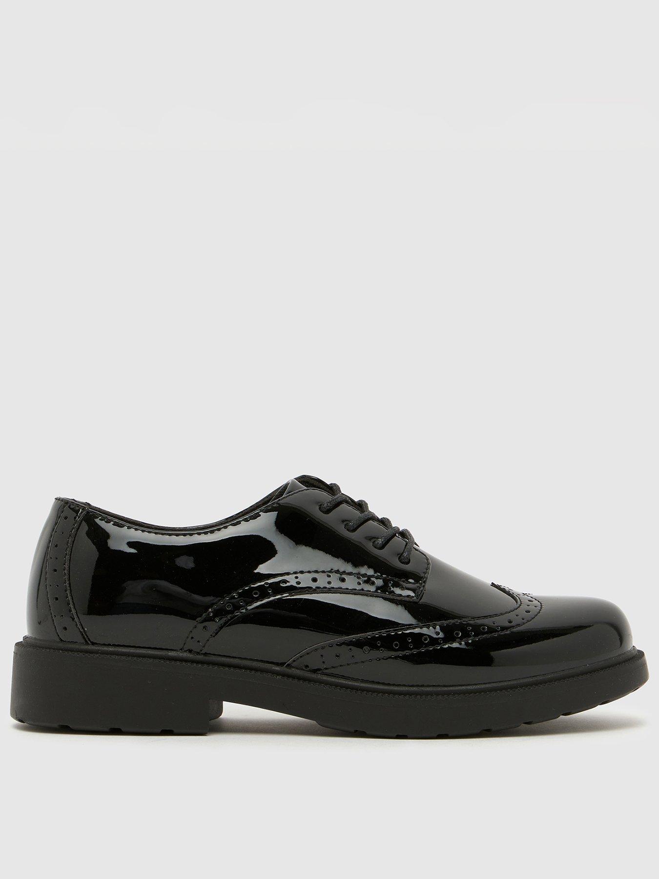 Image 1 of 4 of Schuh Patent Brogue Lace Up - Black