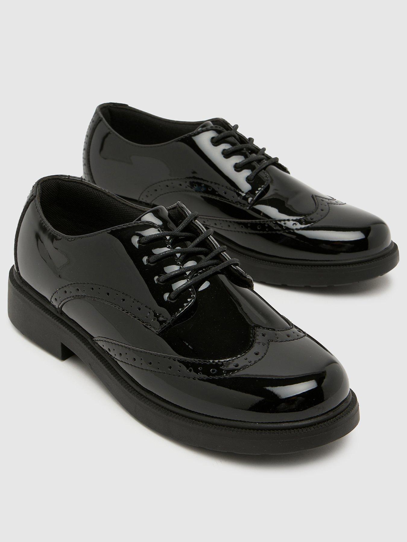 Image 3 of 4 of Schuh Patent Brogue Lace Up - Black