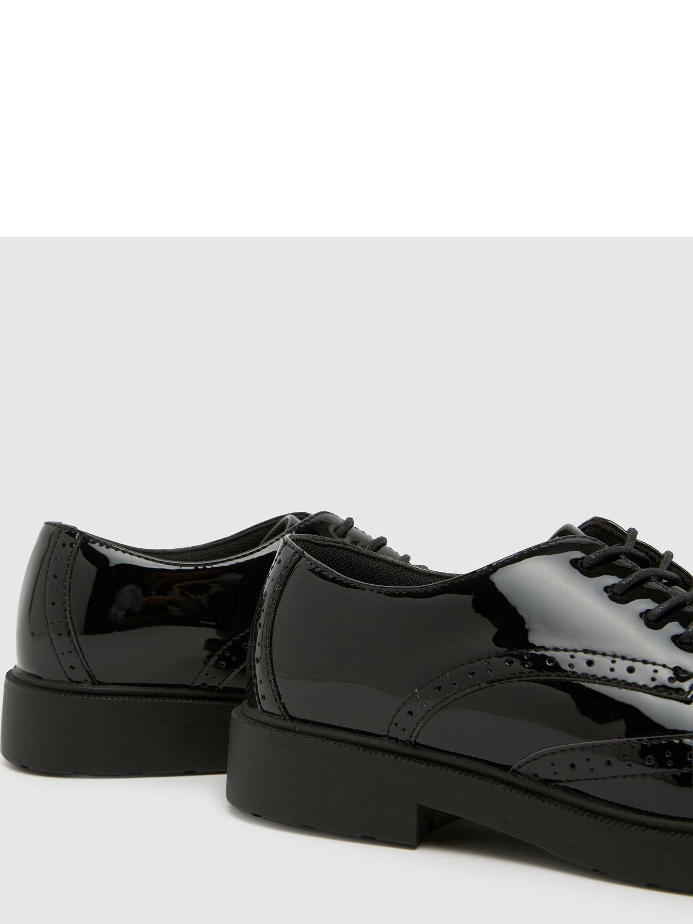 Image 4 of 4 of Schuh Patent Brogue Lace Up - Black