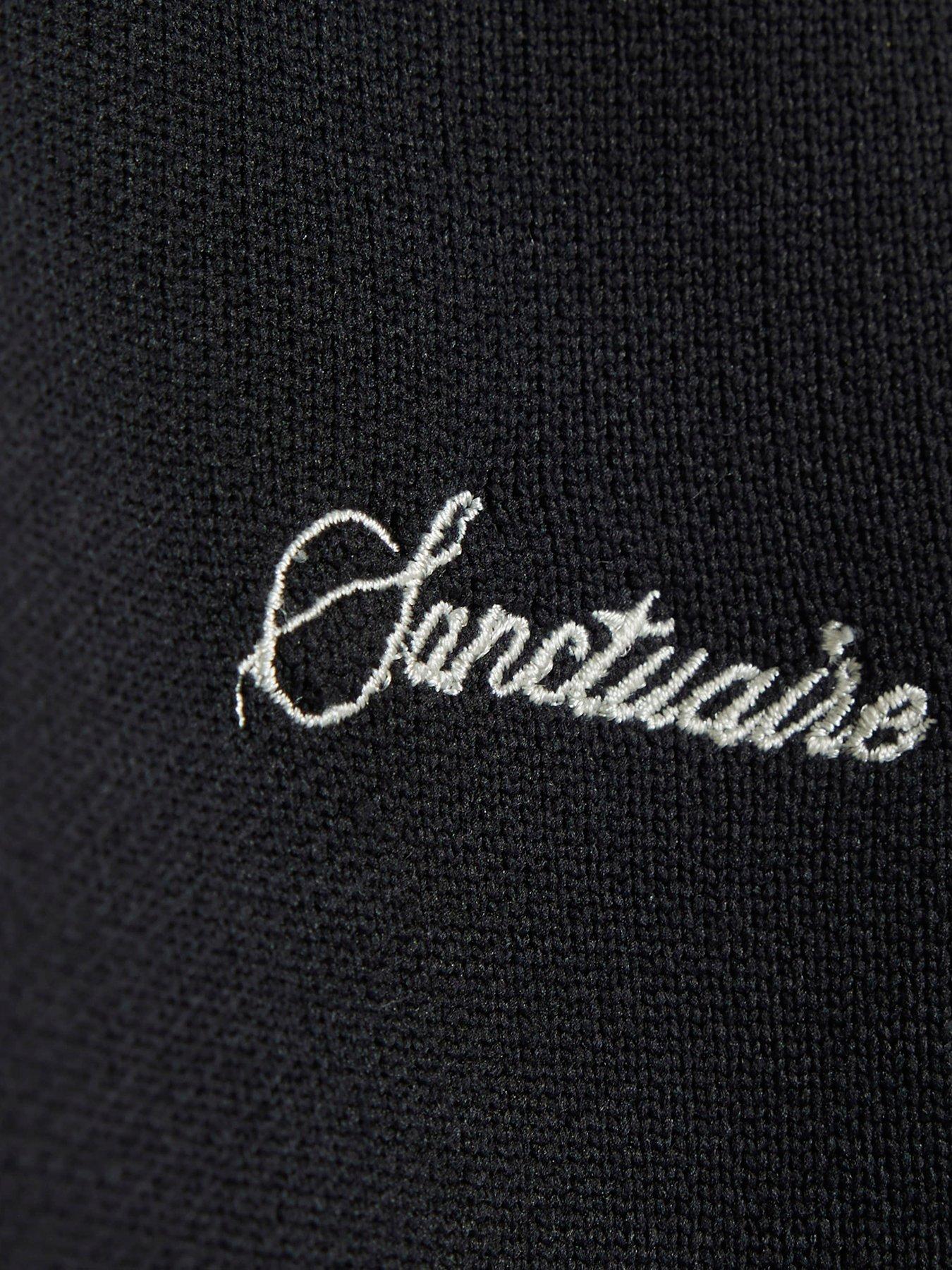 Image 5 of 5 of River Island Mini Boys Textured Quarter Zip Polo Shirt Set - Black
