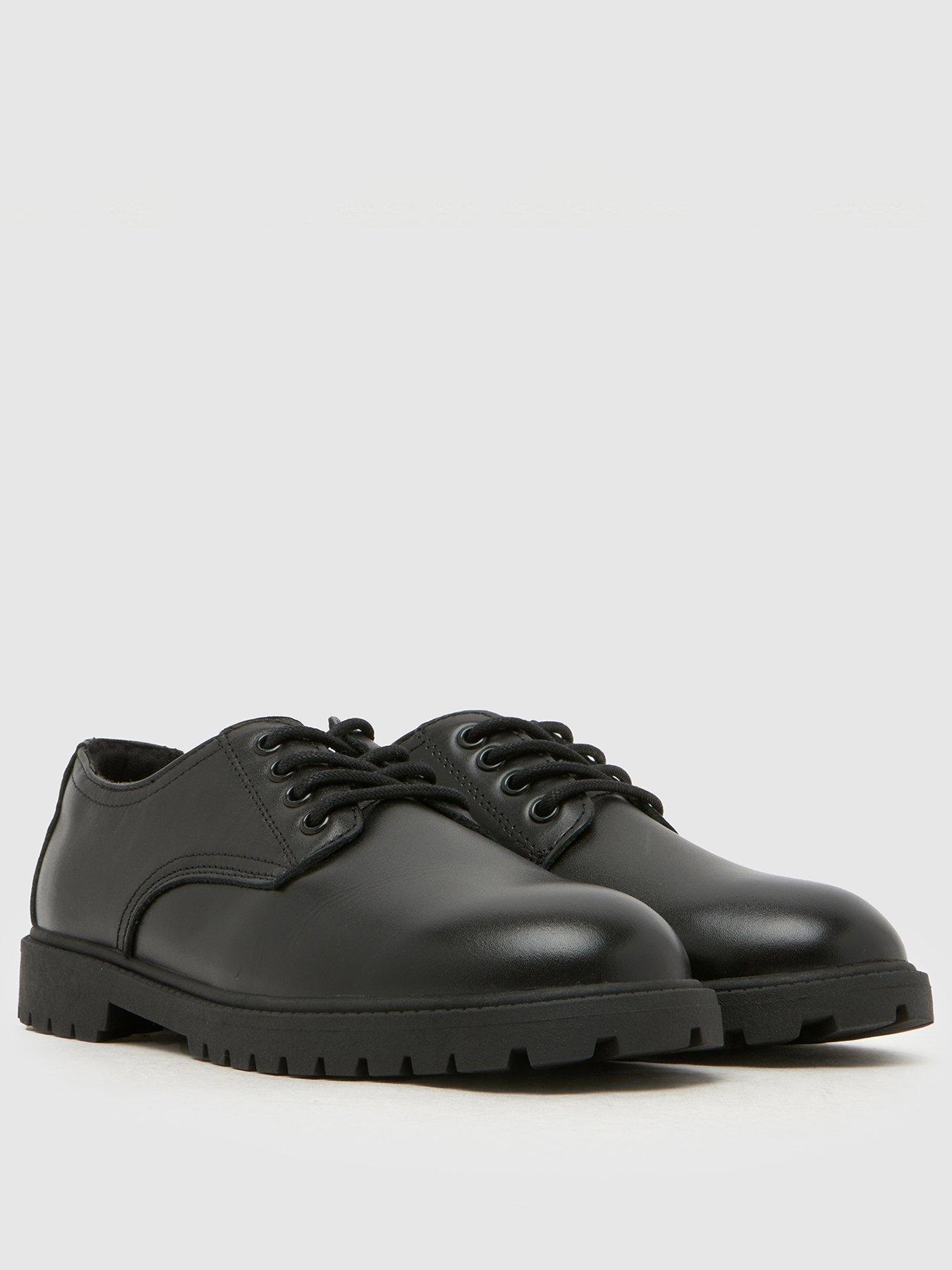 Image 2 of 4 of Schuh Leather Lace Up Derby - Black