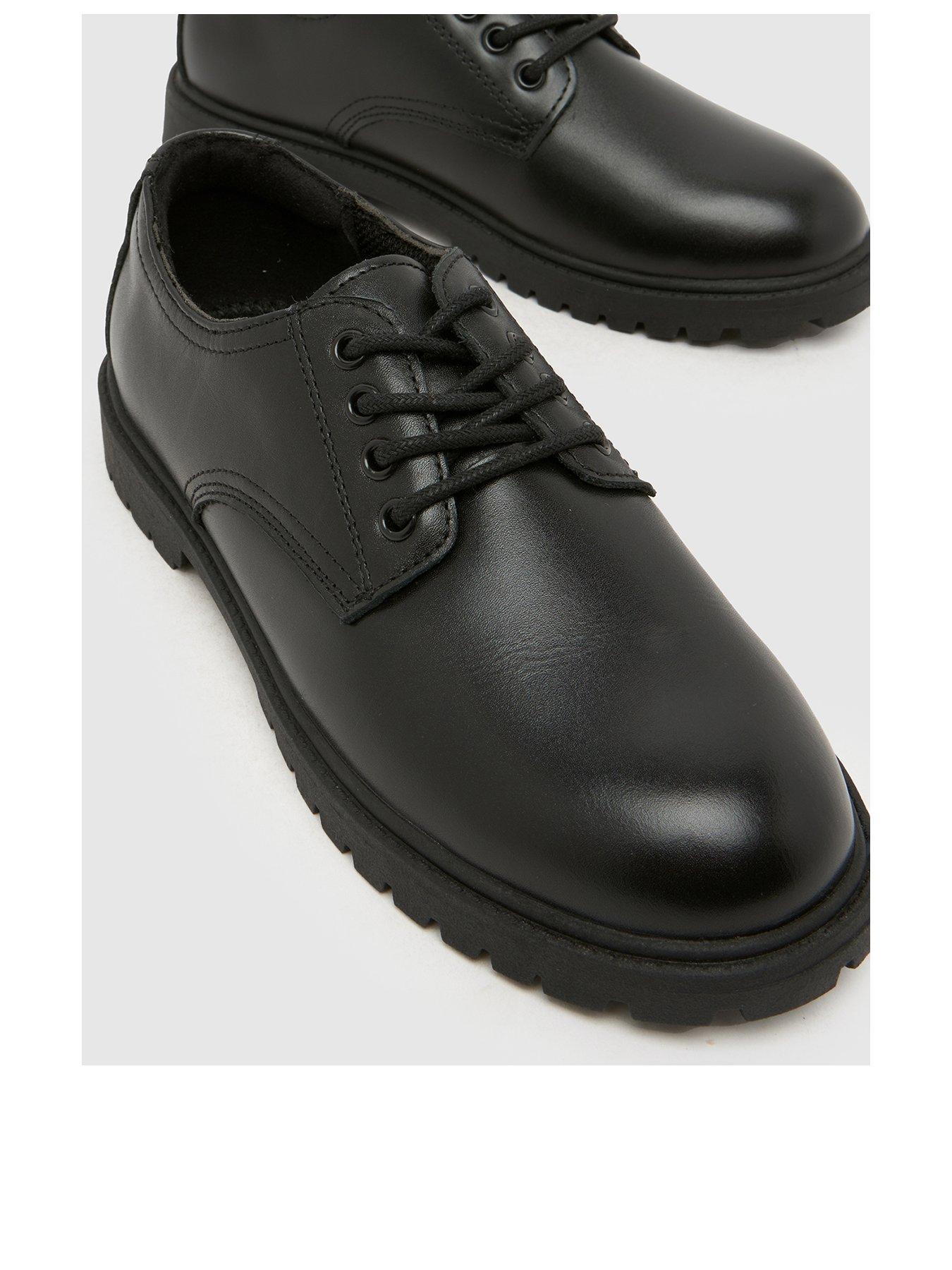 Image 3 of 4 of Schuh Leather Lace Up Derby - Black