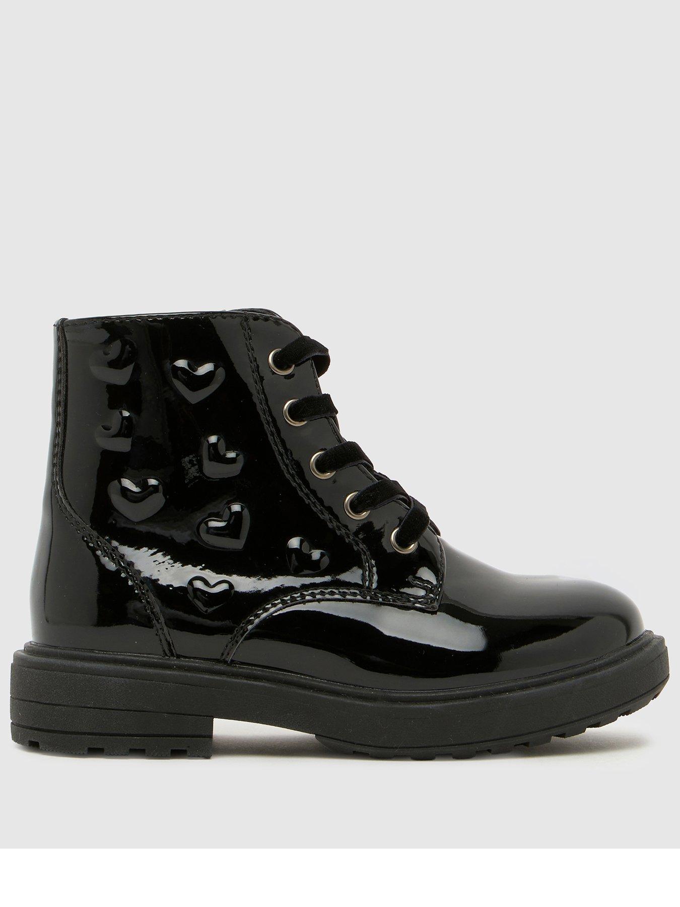 Schuh Toddler Heart Patent Boot - Black