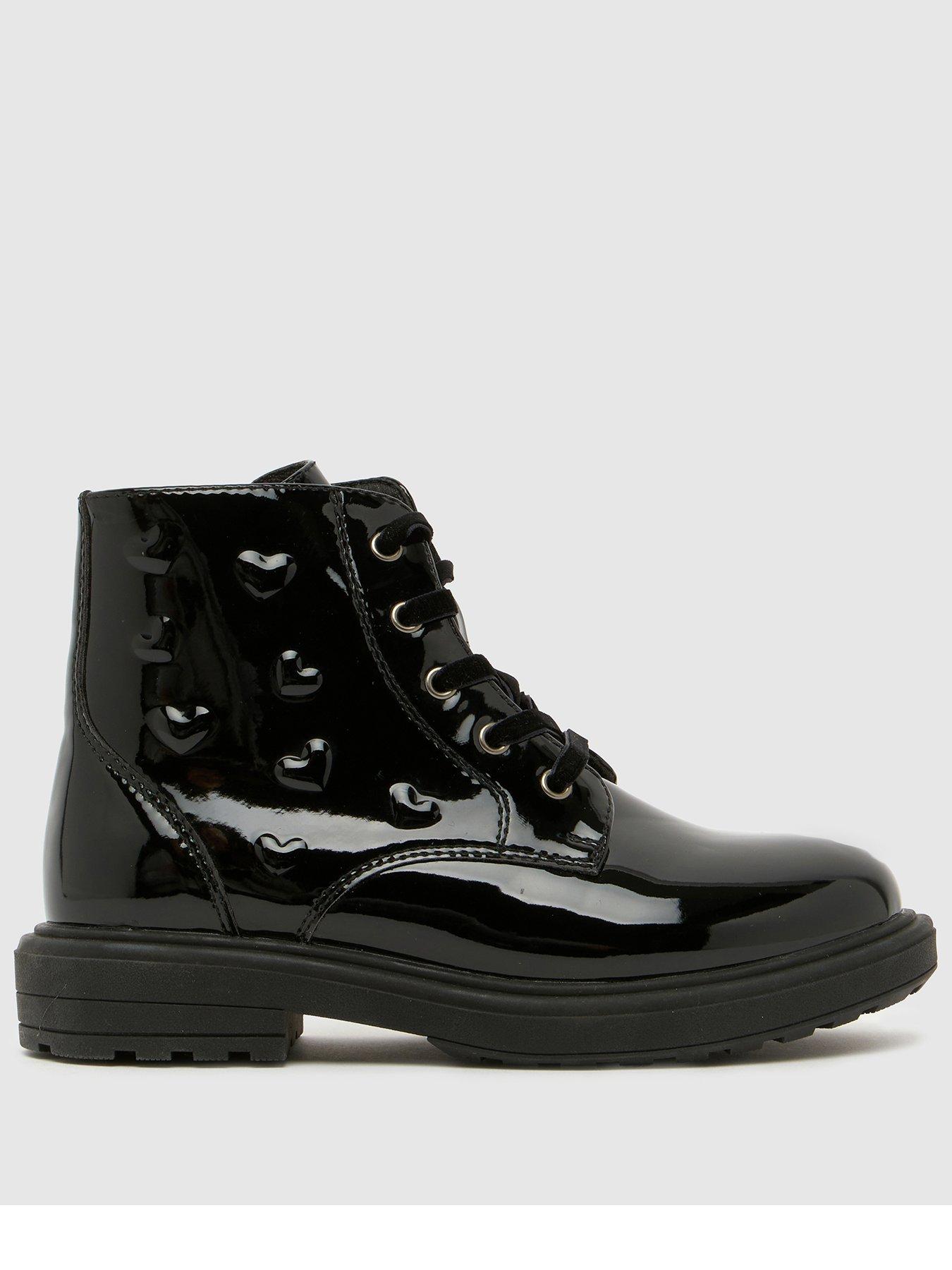 Schuh Junior Heart Patent Boot - Black