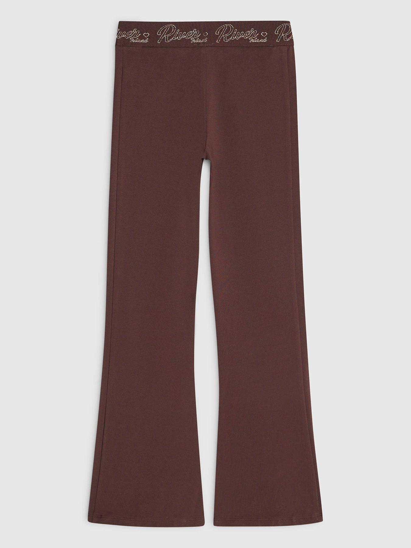 Image 2 of 4 of River Island Girls RI Flared Leggings - Brown