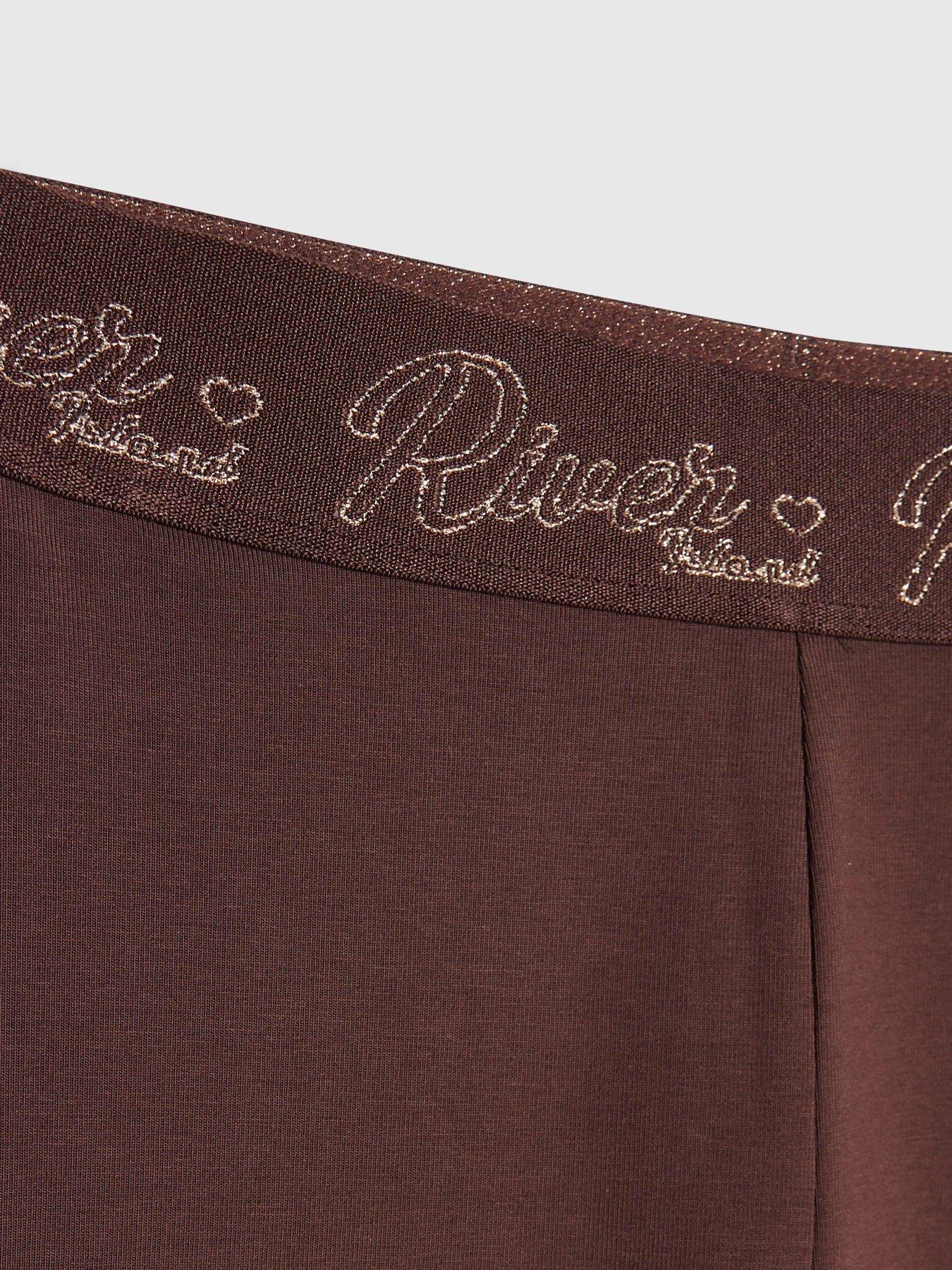 Image 4 of 4 of River Island Girls RI Flared Leggings - Brown