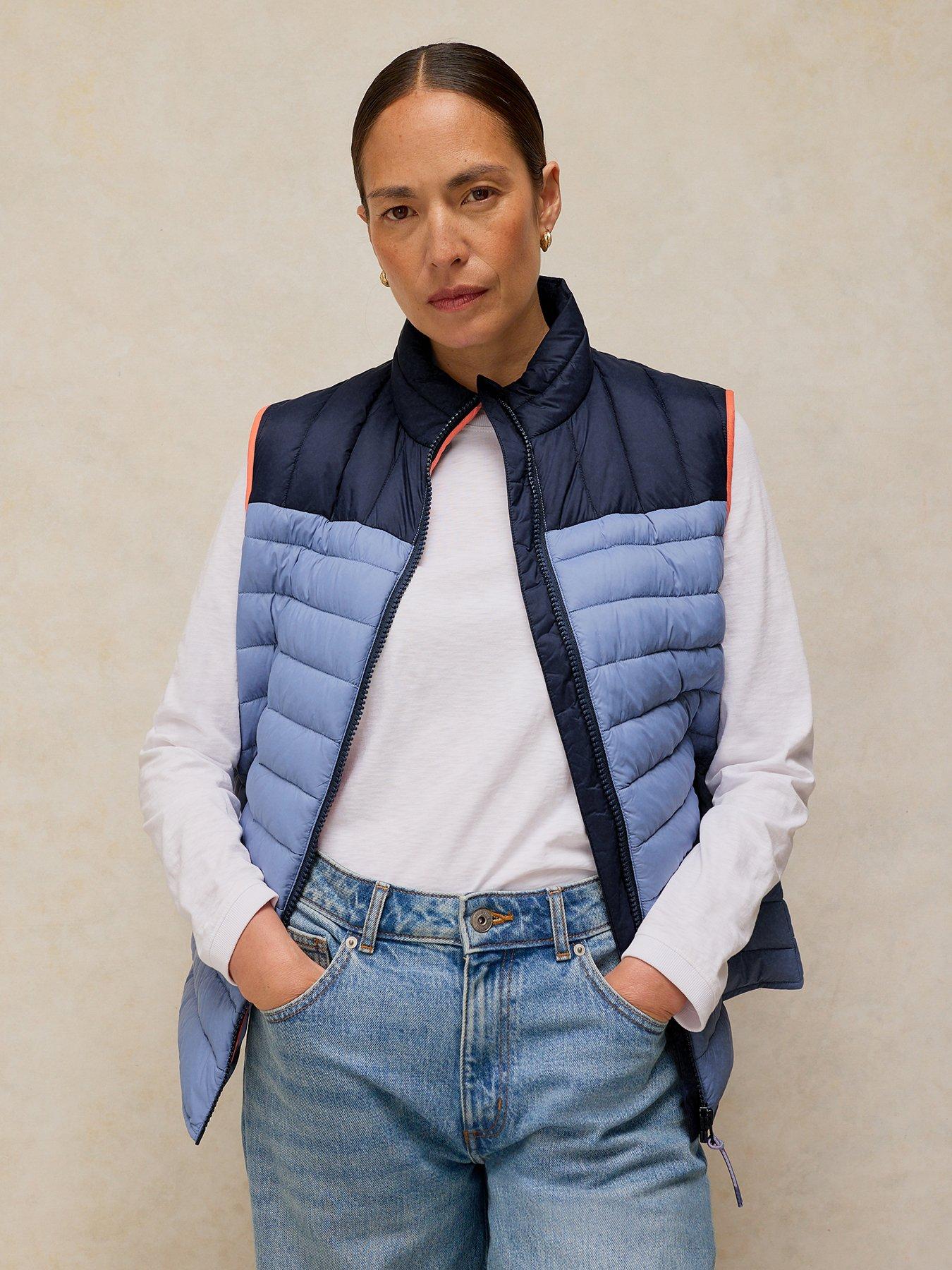 White Stuff Rhea Quilted Gilet - Blue