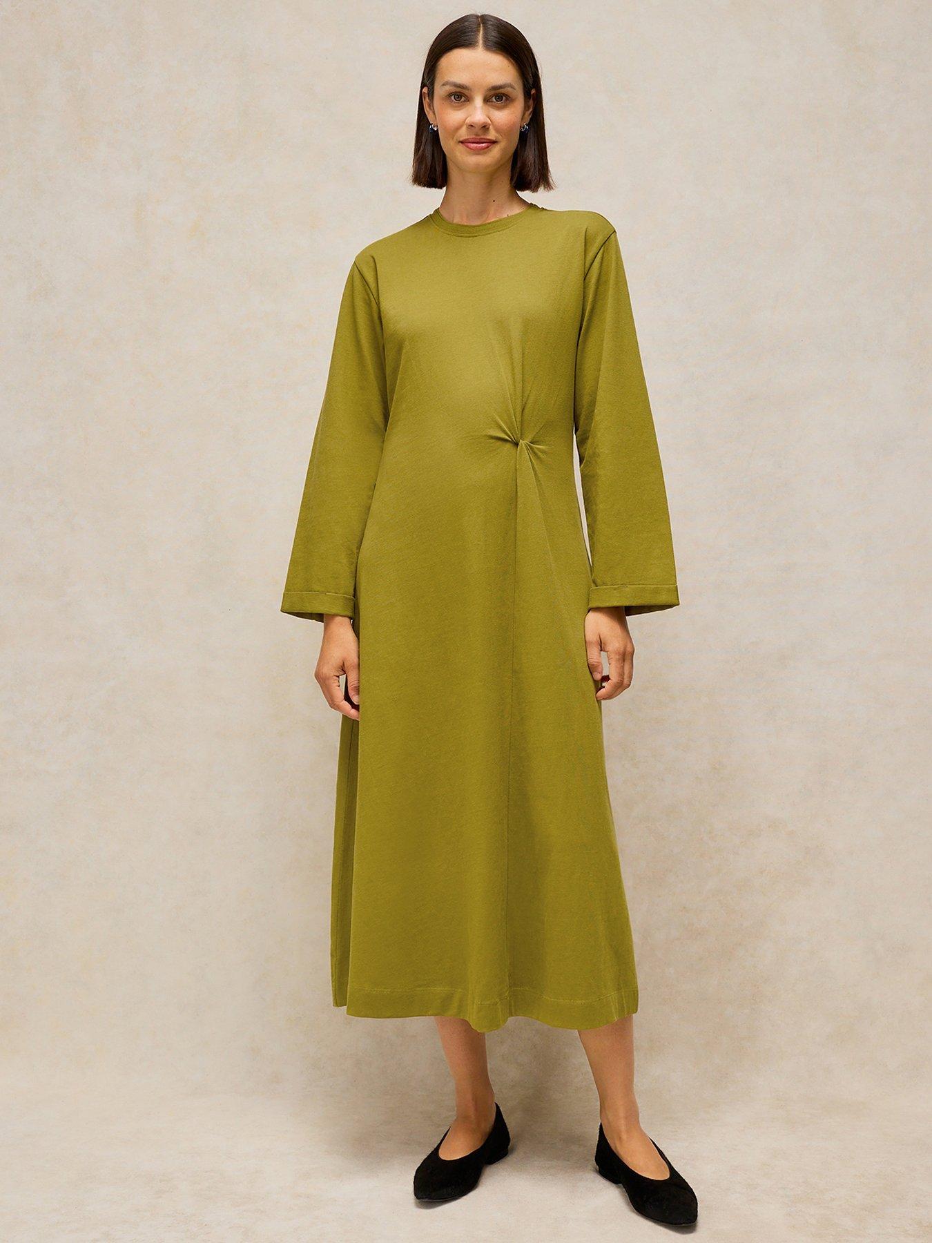 Image 1 of 5 of White Stuff Gracie Twist Dress - Green