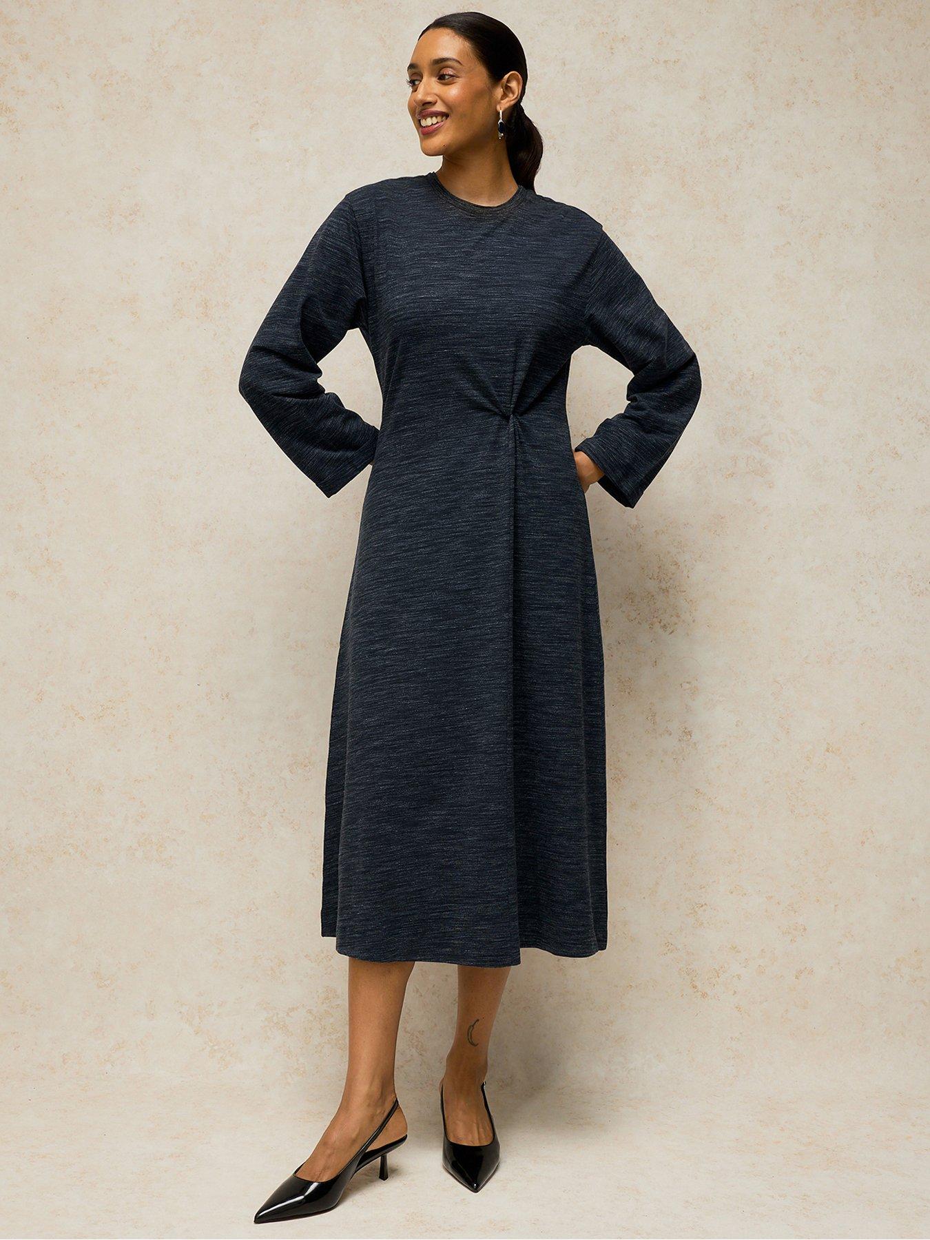 Image 1 of 5 of White Stuff Gracie Twist Dress - Blue