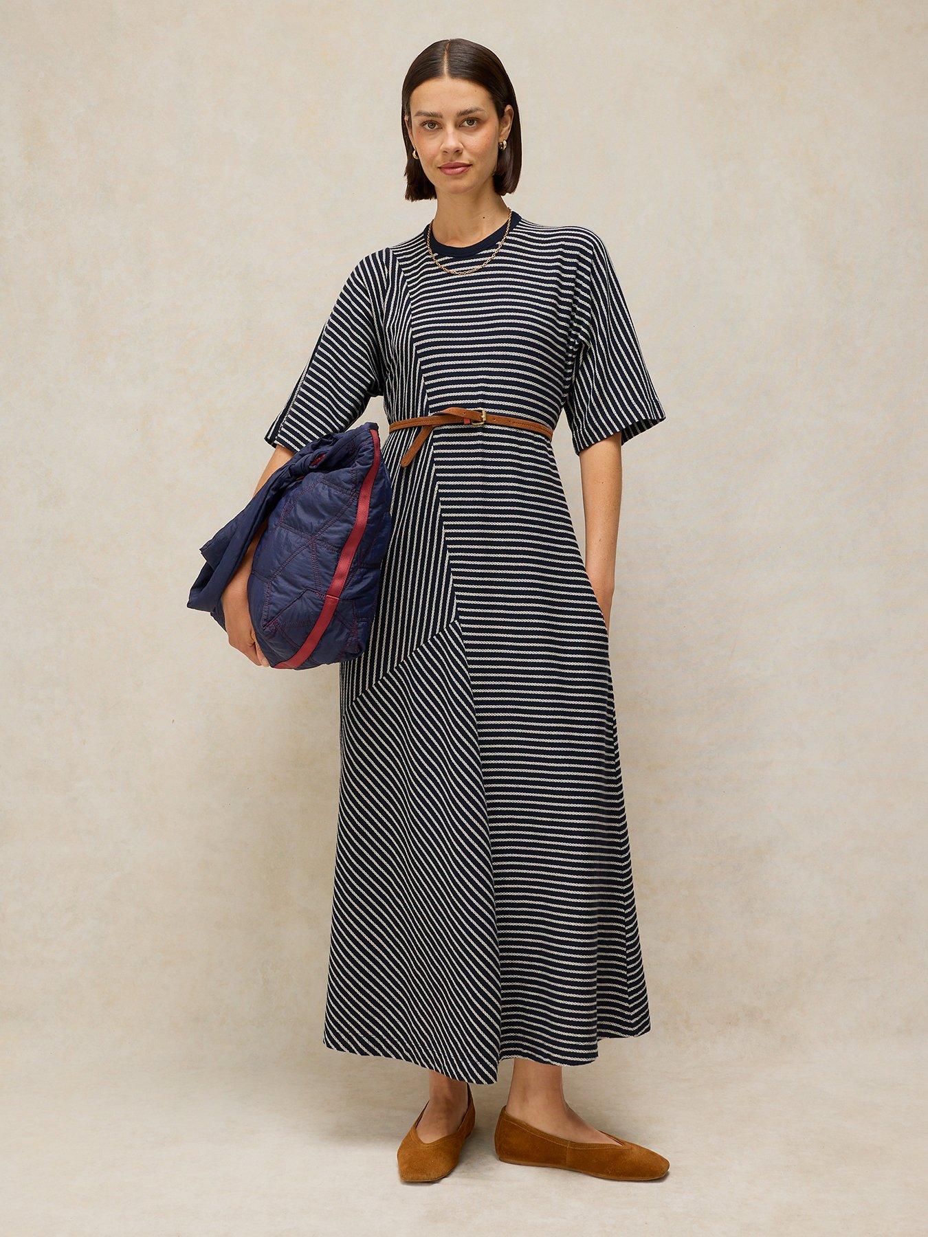 White Stuff Tierney Jersey T-Shirt Dress - Navy Multi