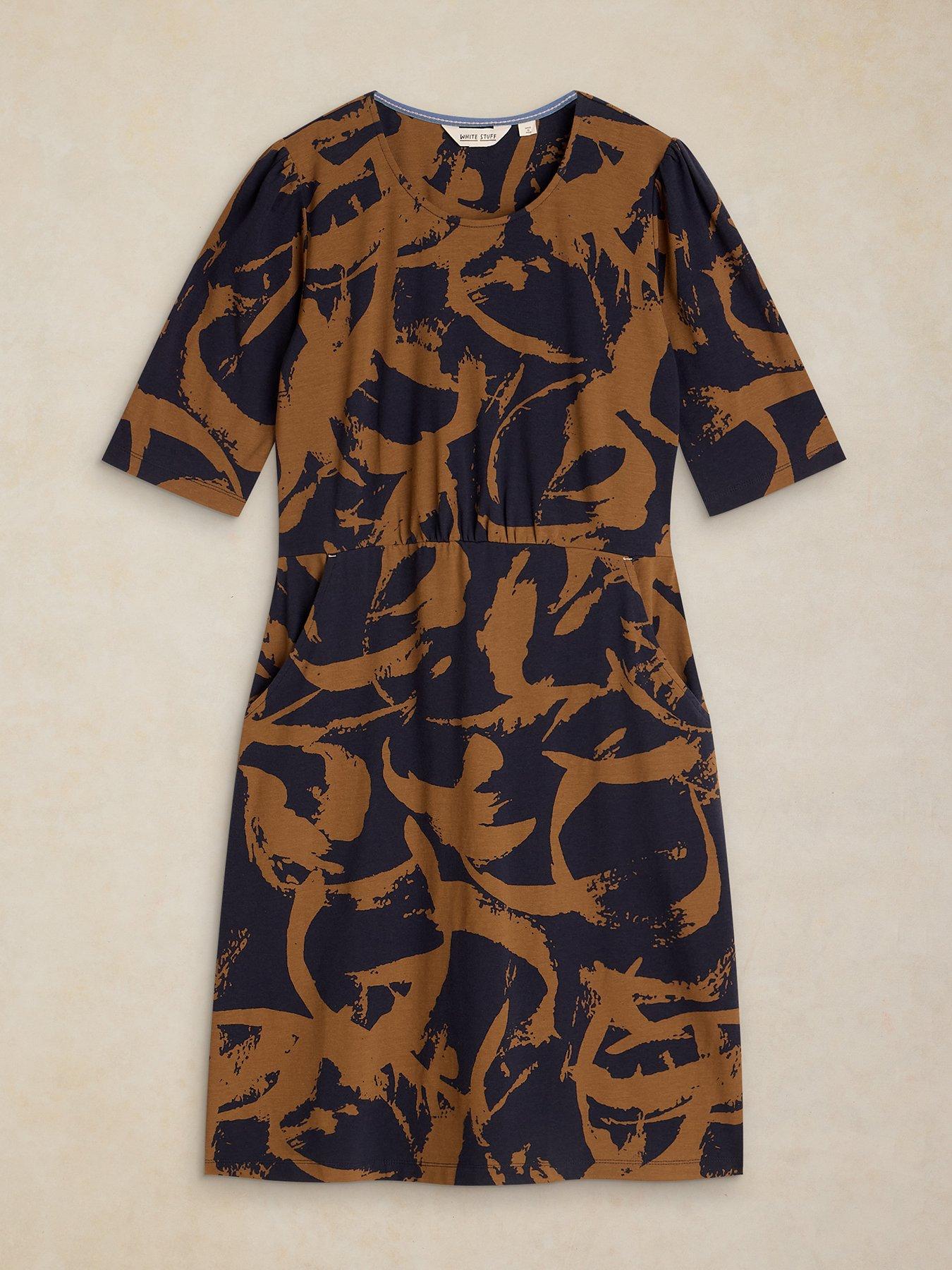 Image 5 of 6 of White Stuff Olivia Jersey Dress - Brown