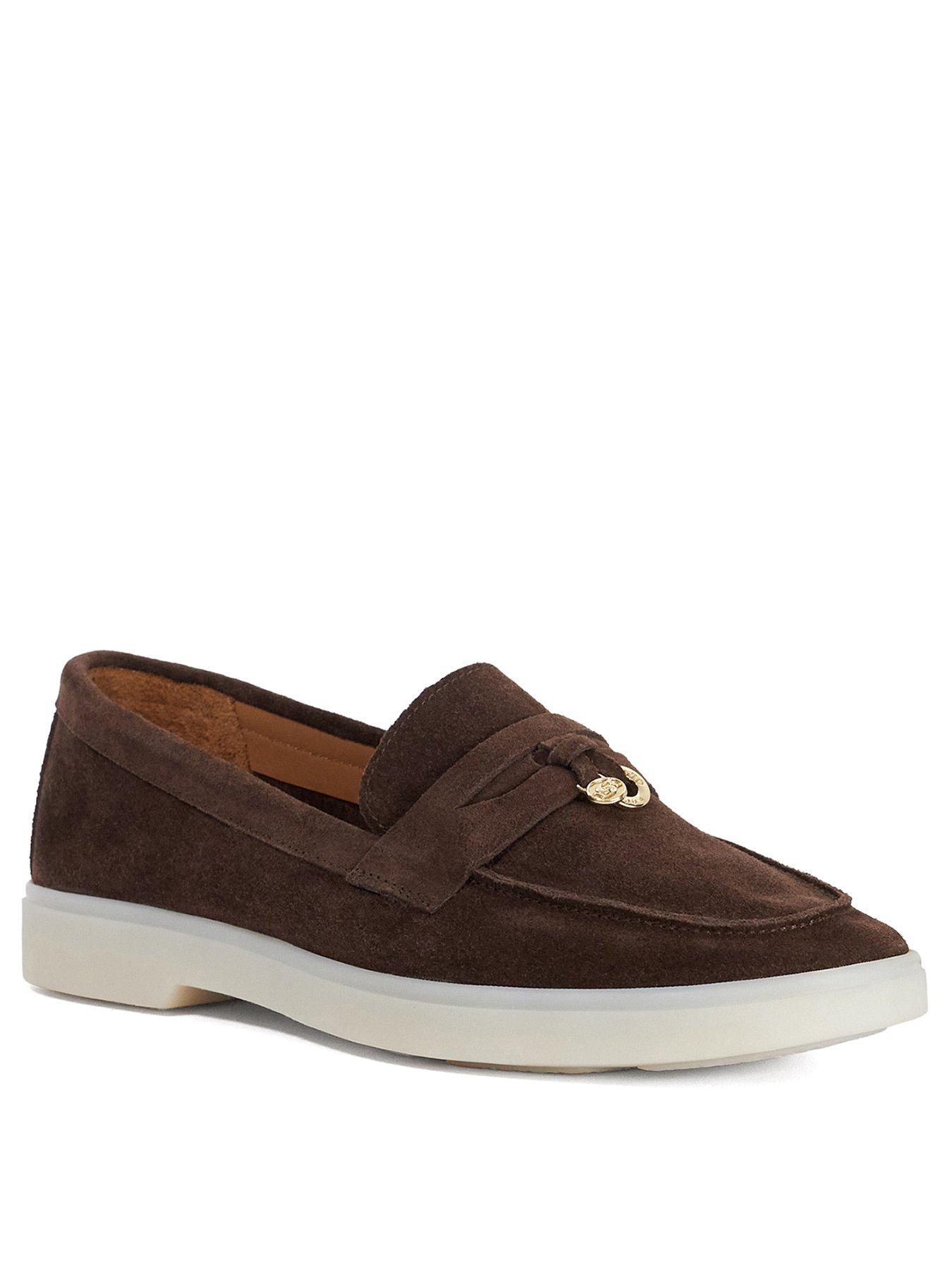 Image 2 of 5 of Dune London Grinning Suede Slip On Loafers