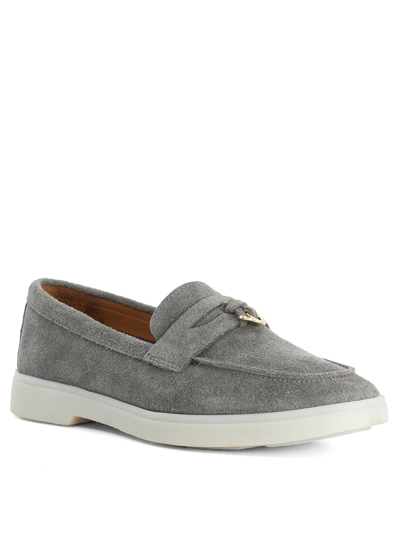 Image 2 of 5 of Dune London Grinning Suede Slip On Loafers