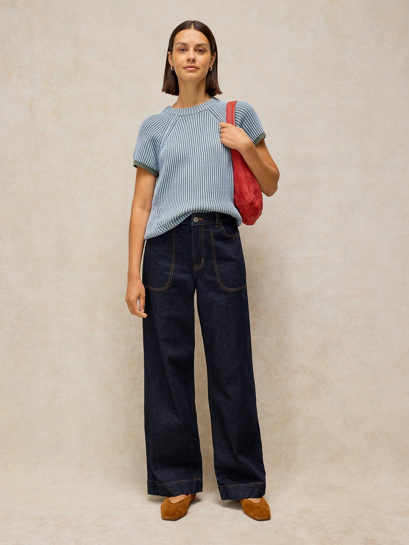 Image 3 of 5 of White Stuff Tia Wide Leg Jeans - Blue