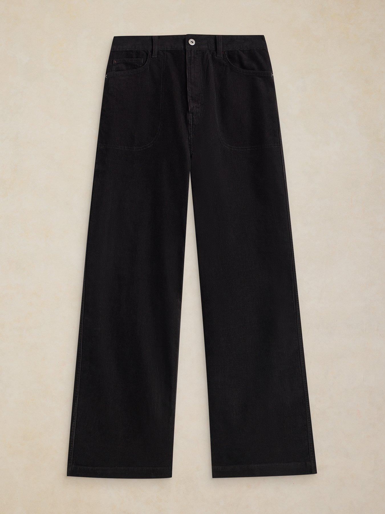 Image 5 of 5 of White Stuff Womens Tia Wide Leg Mid Rise Cord Trousers - Black