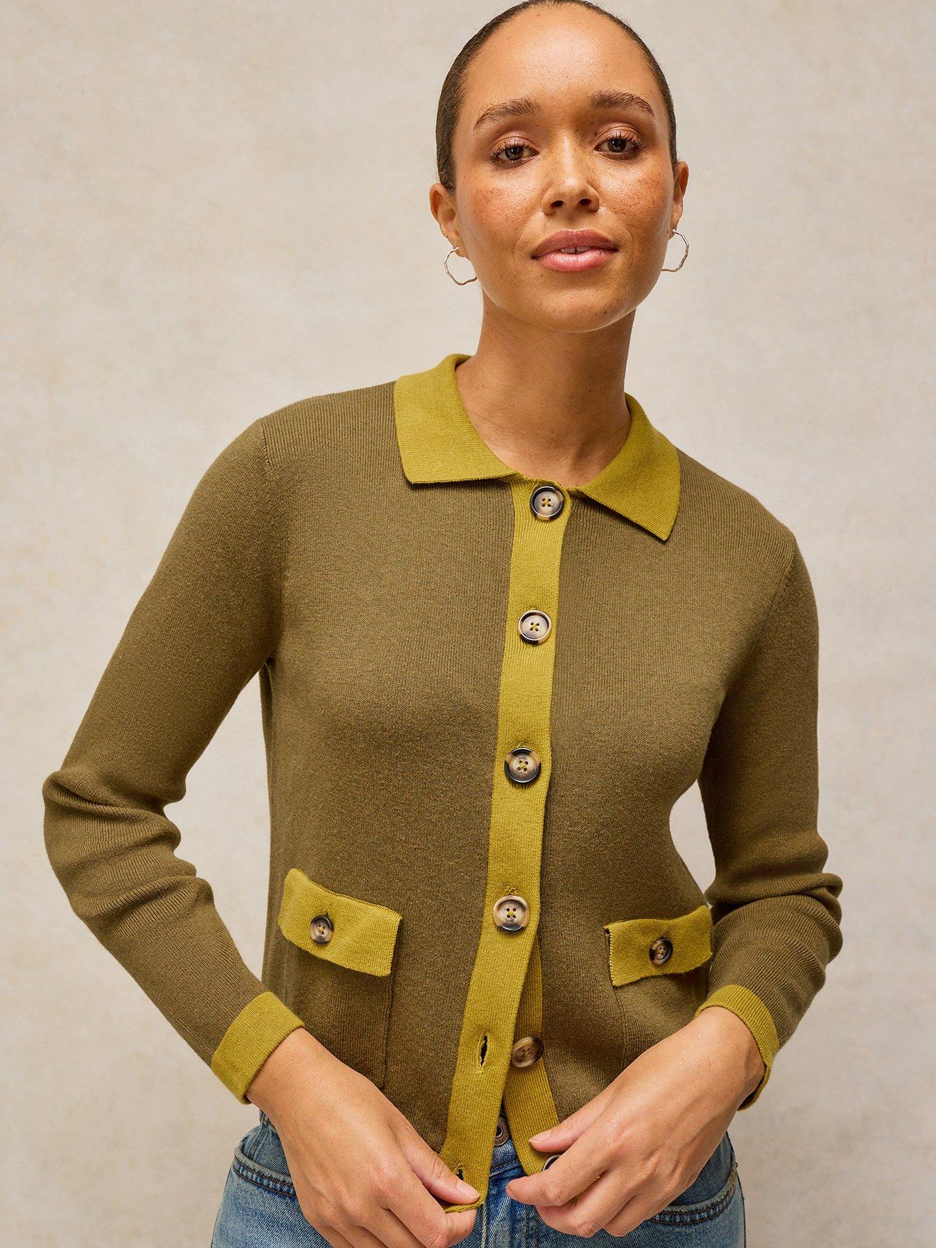 White Stuff Charlotte Collar Cardigan - Green