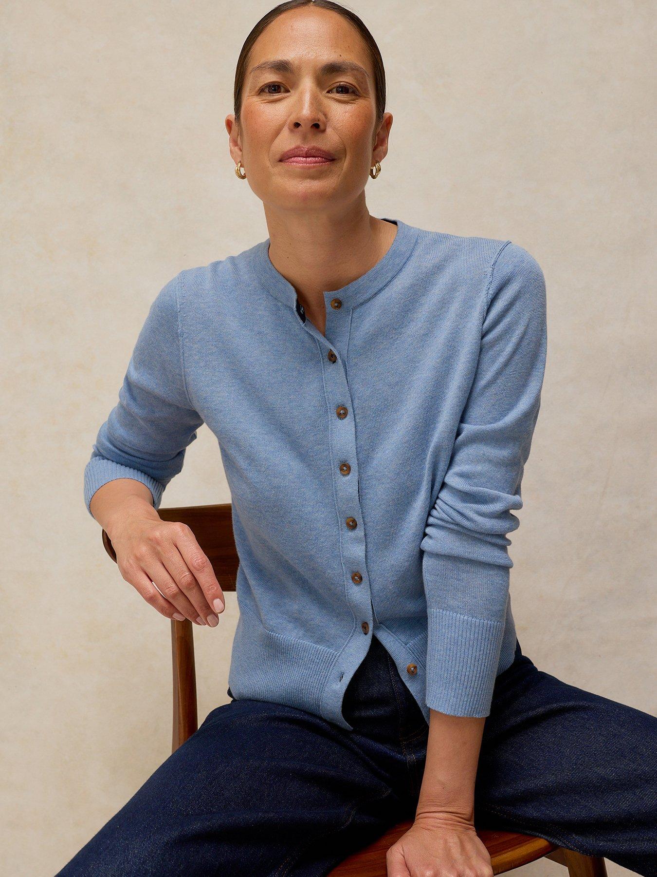 Image 1 of 6 of White Stuff Lois Cardigan - Blue