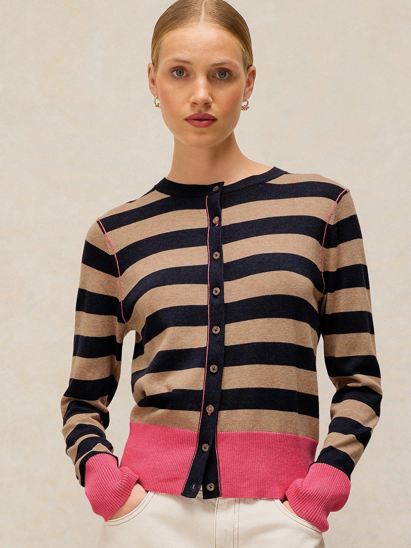 White Stuff Lois Stripe Cardigan - Blue