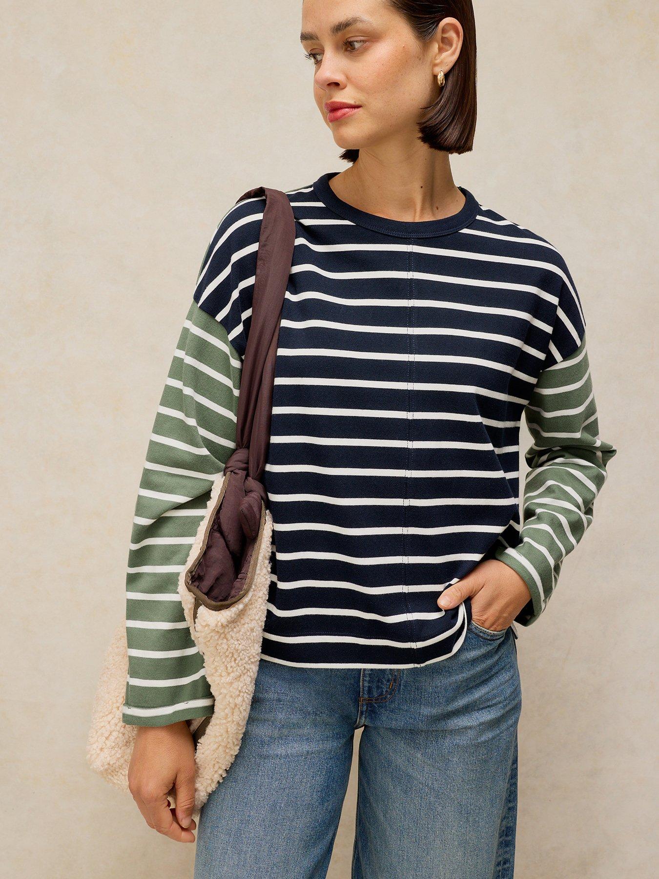White Stuff Kim Striped Long Sleeve Top - Multi