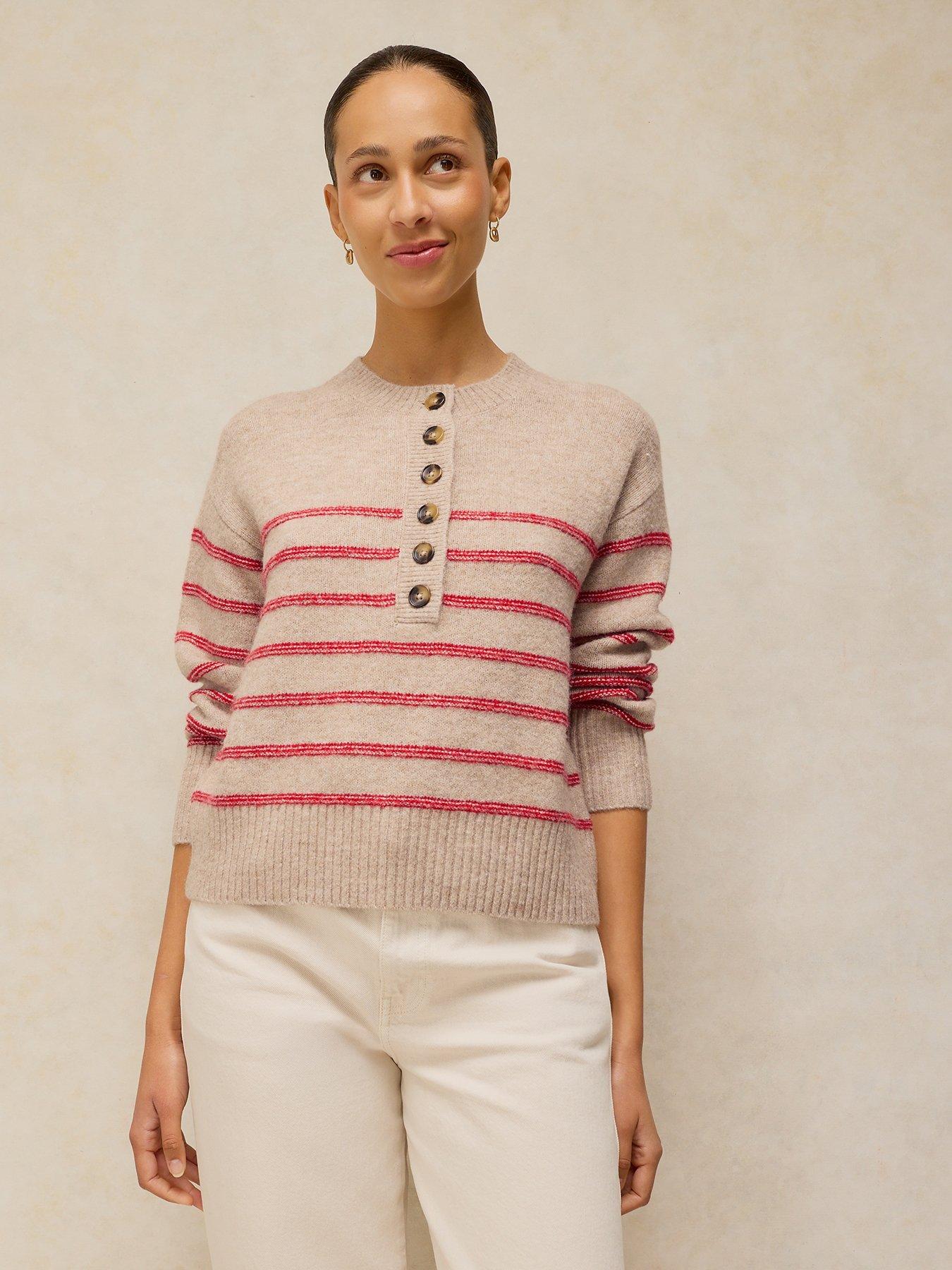 Image 1 of 5 of White Stuff Stripe Henley Jumper