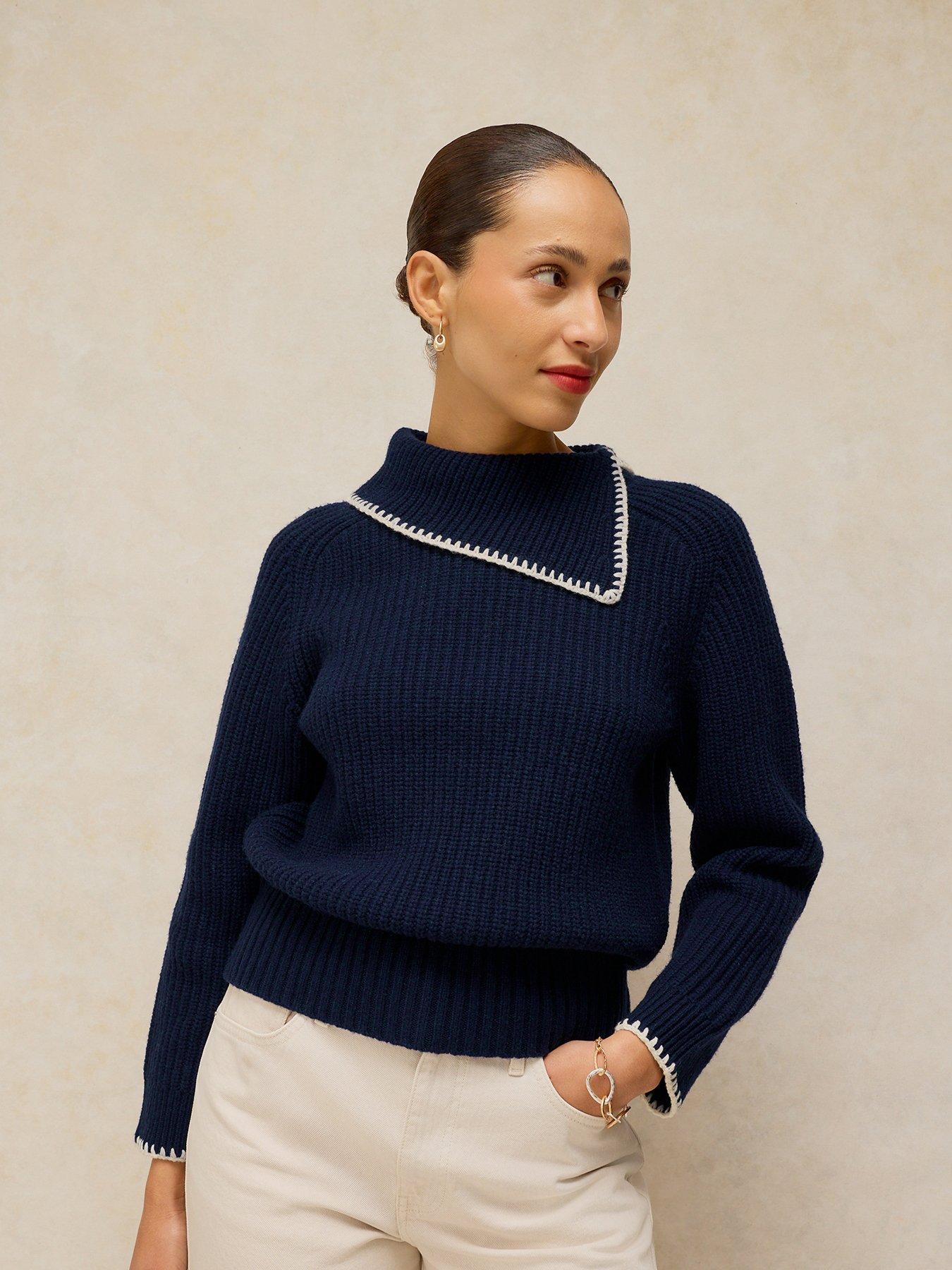 White Stuff Whip Stich Collar Jumper